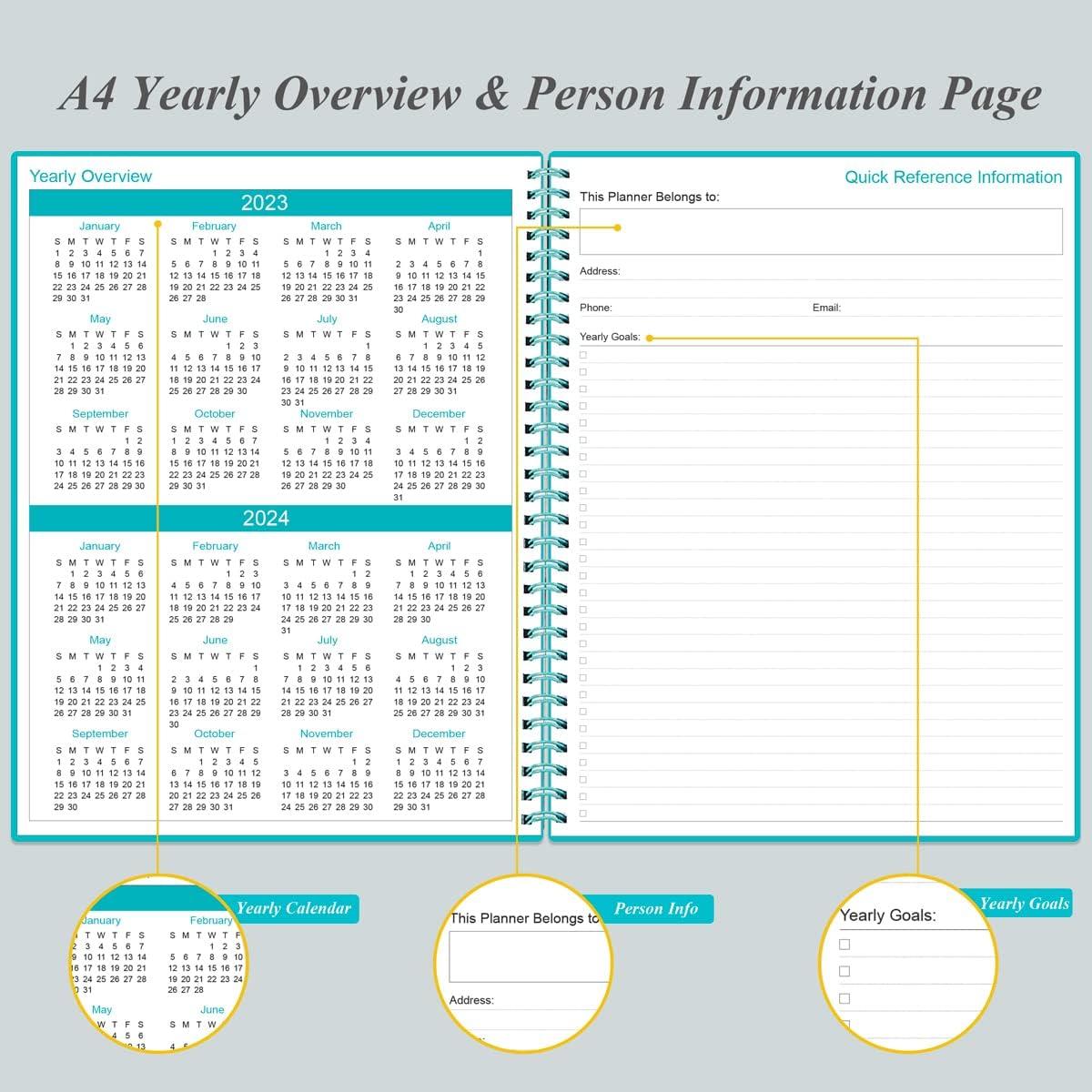 Planificador Sin Fecha Heveboik A4 Verde Azulado 80 Hojas