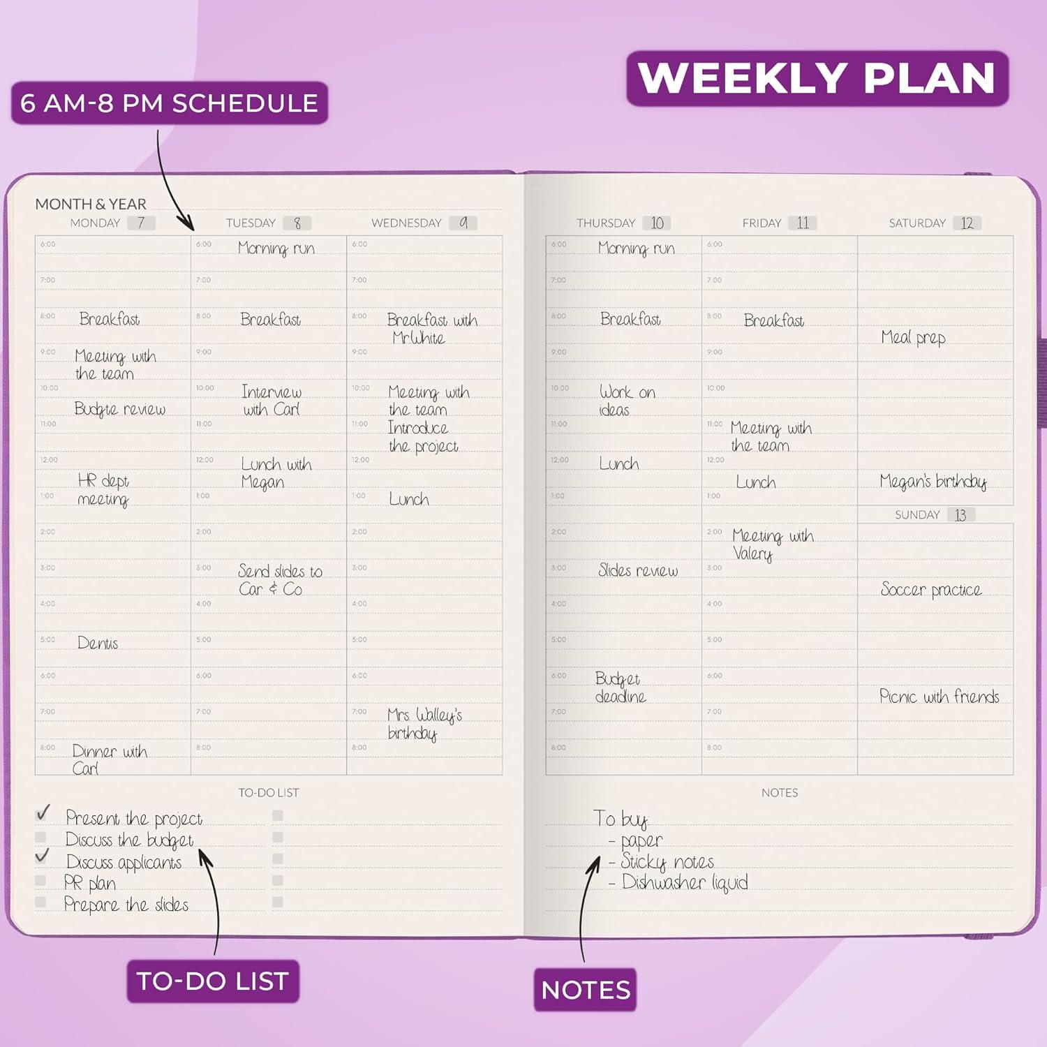 Planificador Semanal Skyline A5 - Agenda No Datada Lavanda