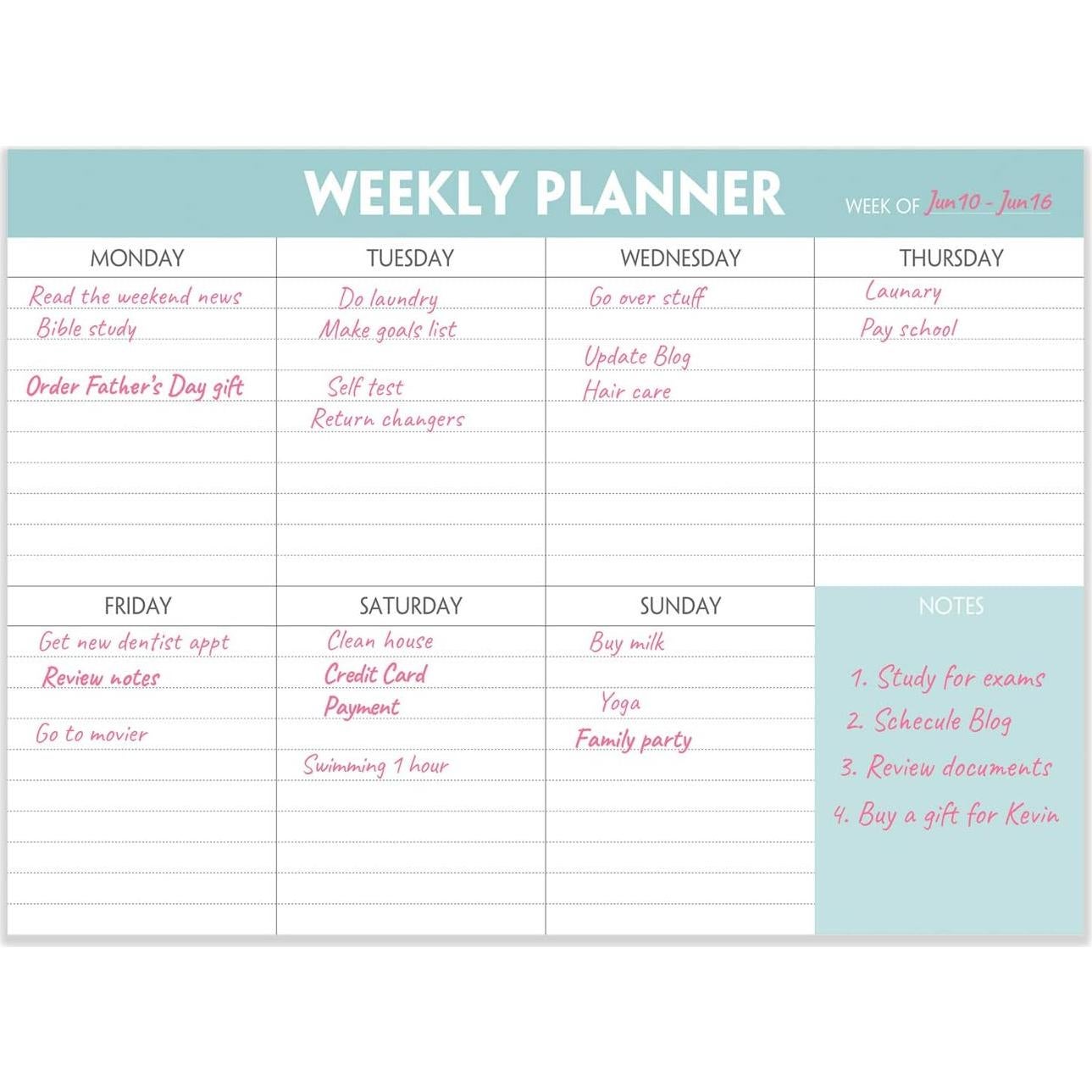 Bloc de Notas Semanal Nokingo 52 Hojas 25.4x17.8 cm 100gsm