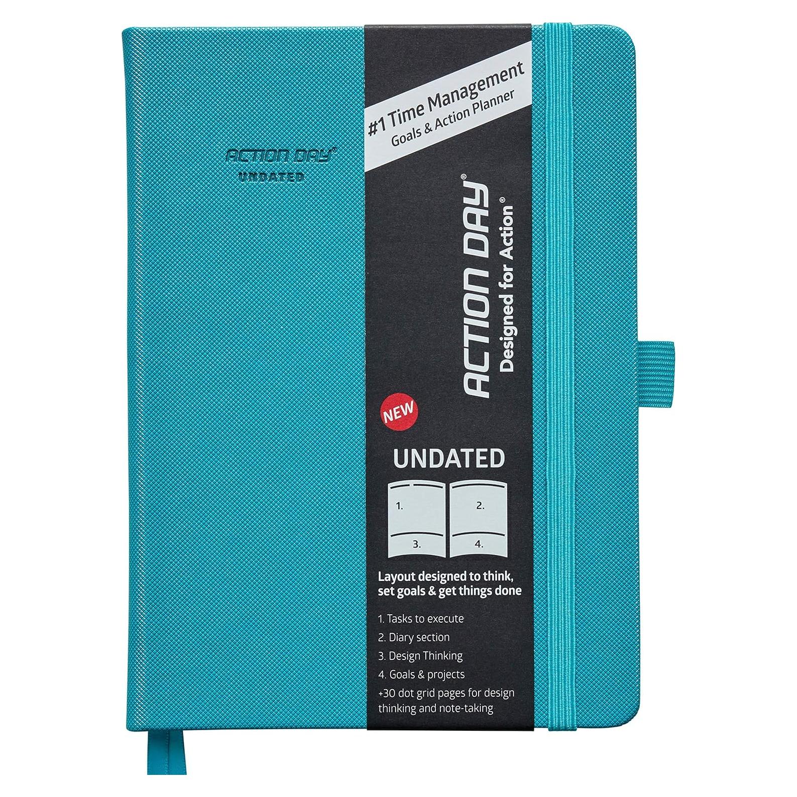 Planificador Académico Sin Fecha Action Day 15.24x20.32 cm Turquesa