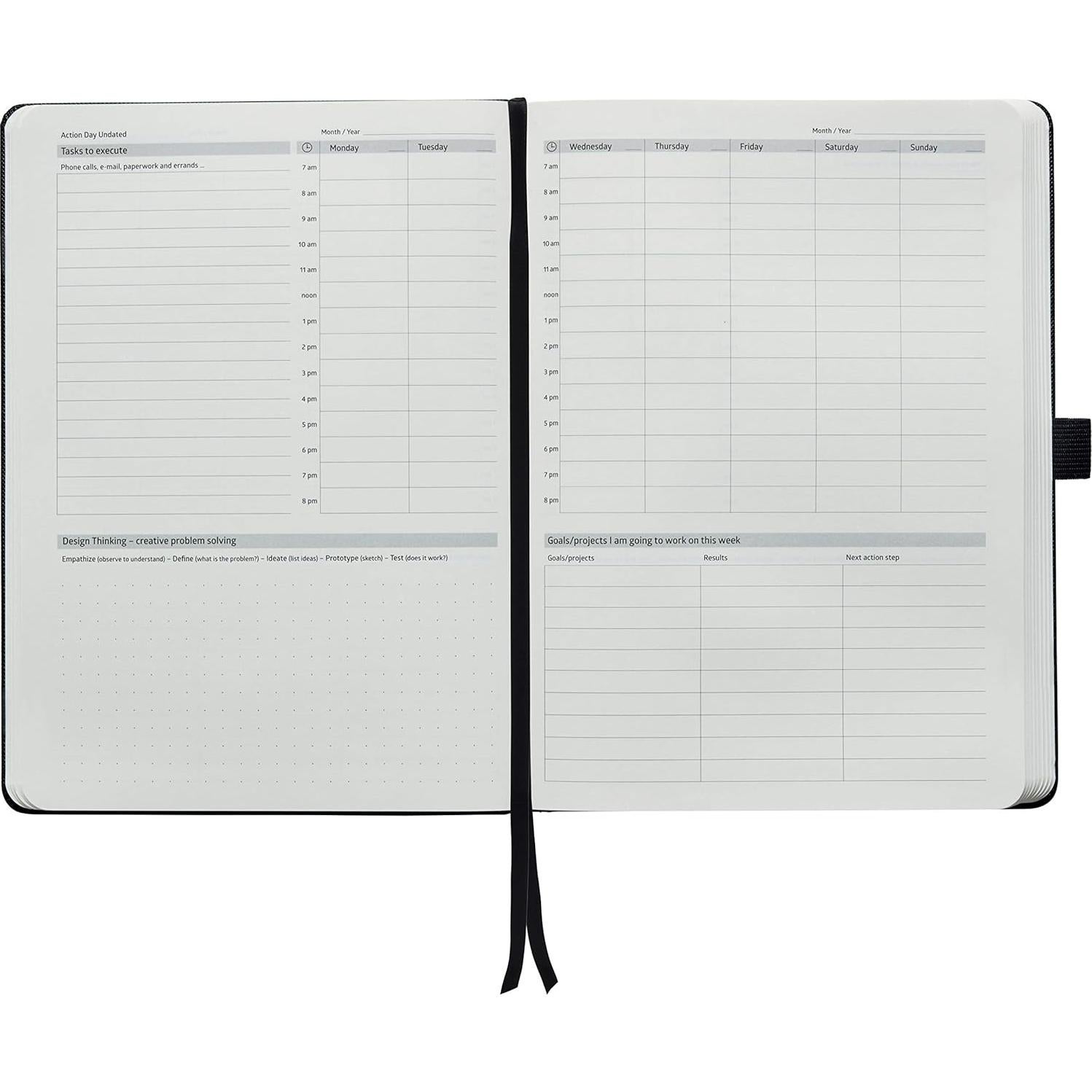 Planificador Académico Sin Fecha Action Day 15.24x20.32 cm Turquesa