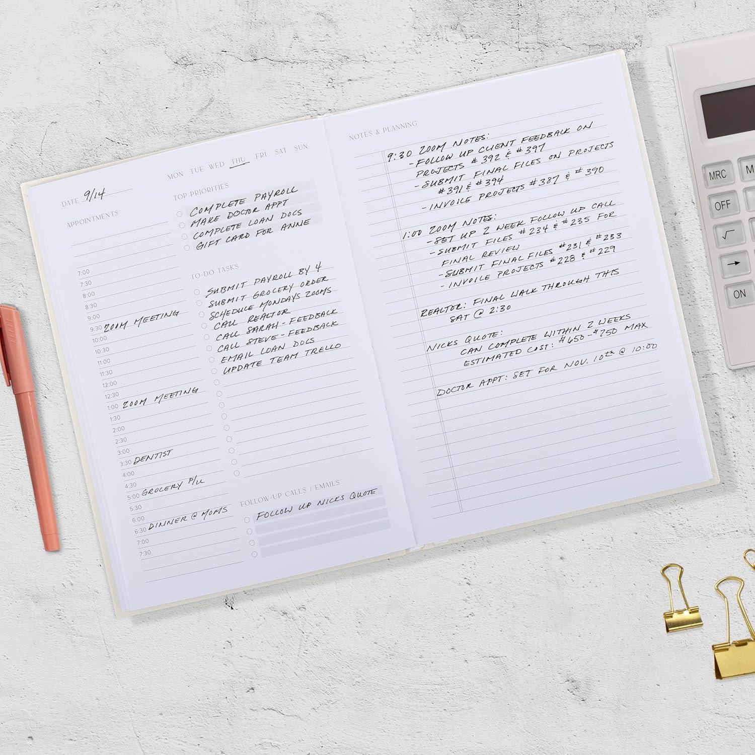 Planificador Diario ZICOTO Beige 160 Páginas Sin Fecha