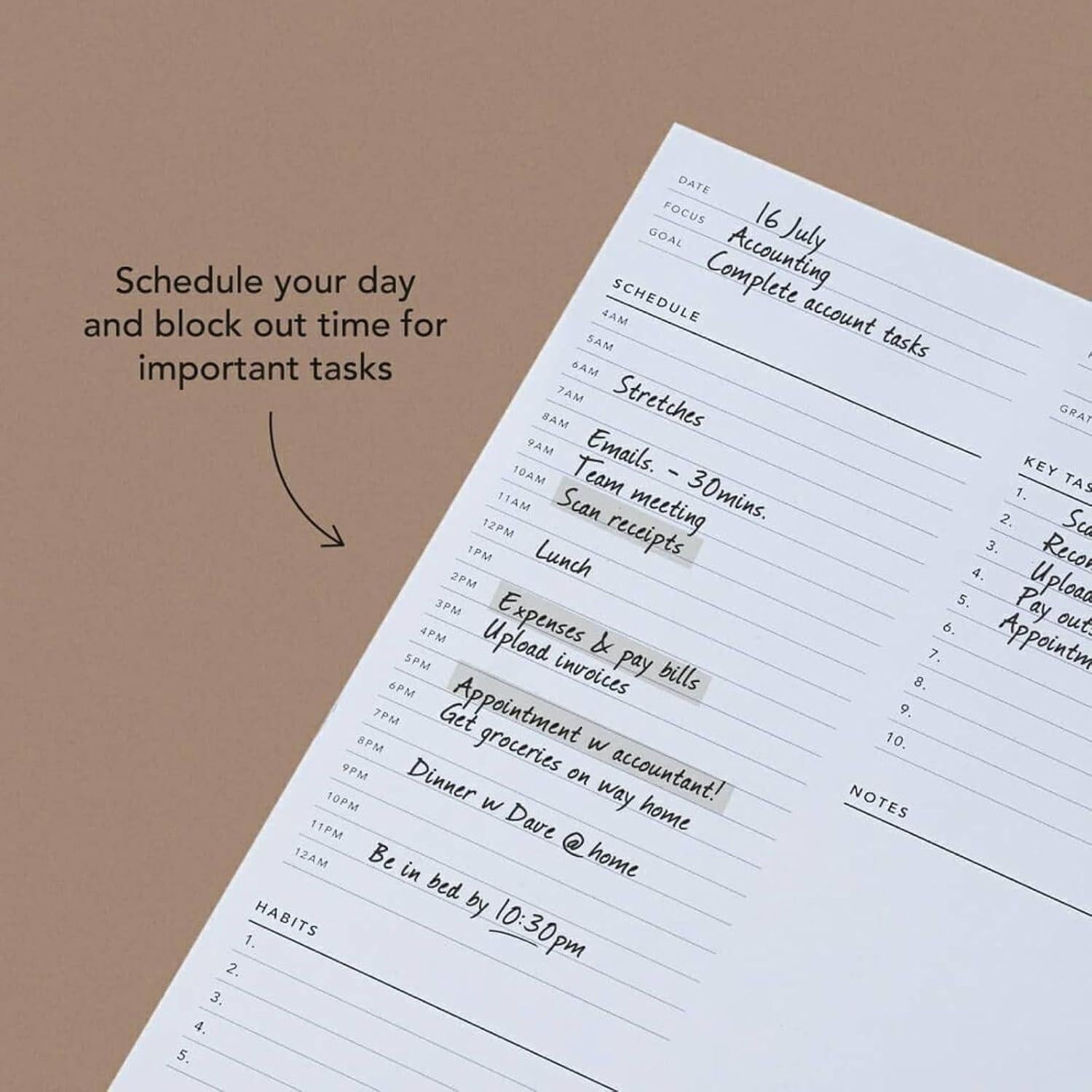 Bloc de Notas Horario Sin Fecha MiGoals B5 50 Páginas Blanco