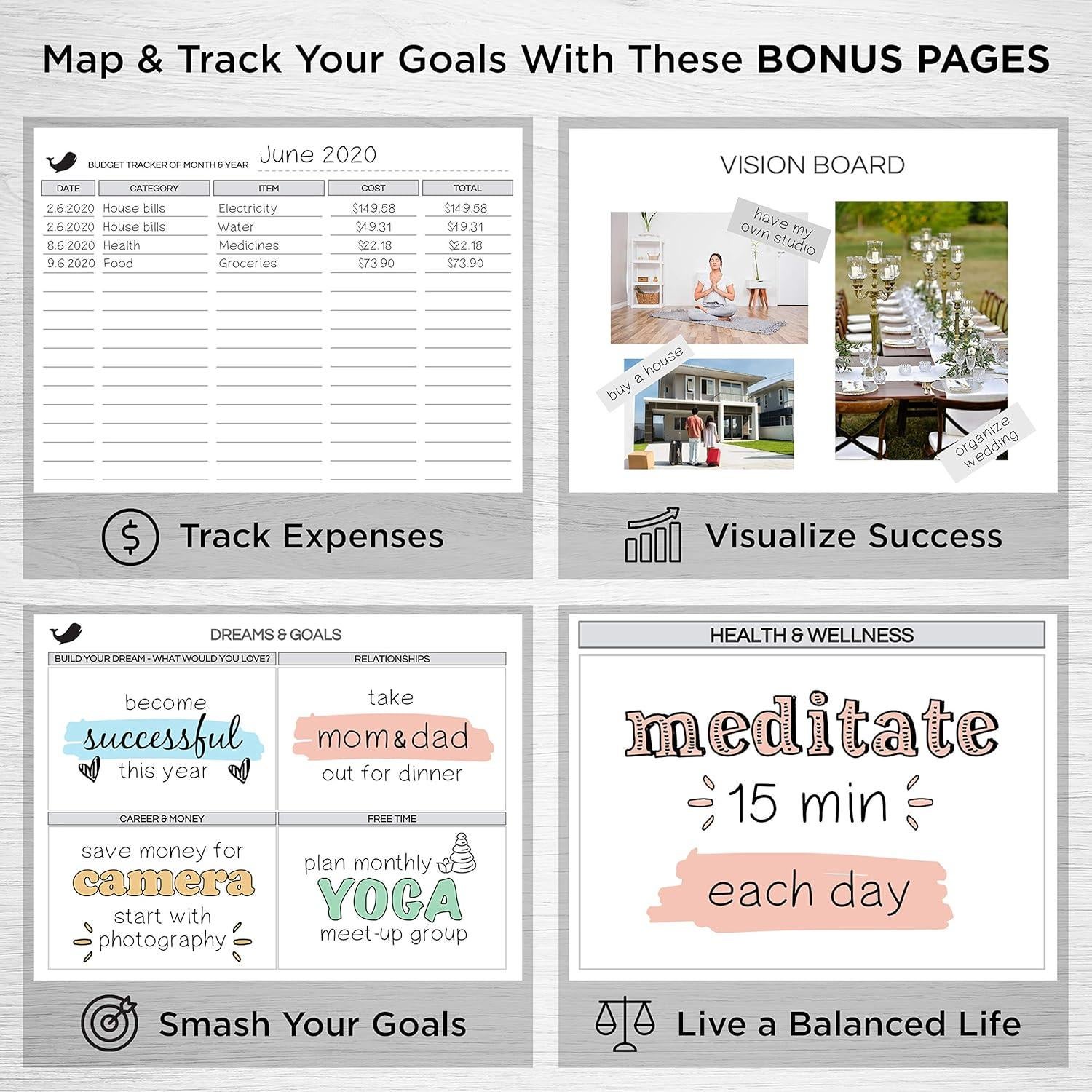 Planificador Semanal Sin Fecha Live Whale A5 Púrpura 12 Meses