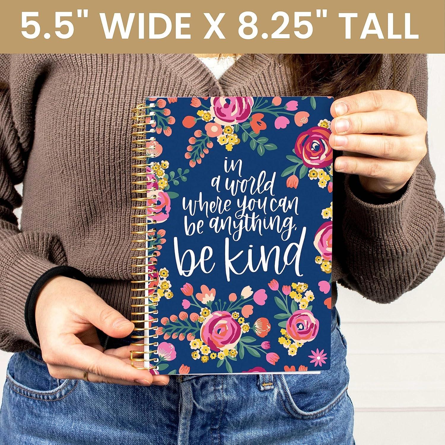 bloom daily planners UNDATED Weekly & Monthly Calendar Planner - Start Anytime To Do List Notebook - Flexible Cover, Task Organizer for Productivity (5.5” x 8.25”) January to December Agenda - Be Kind