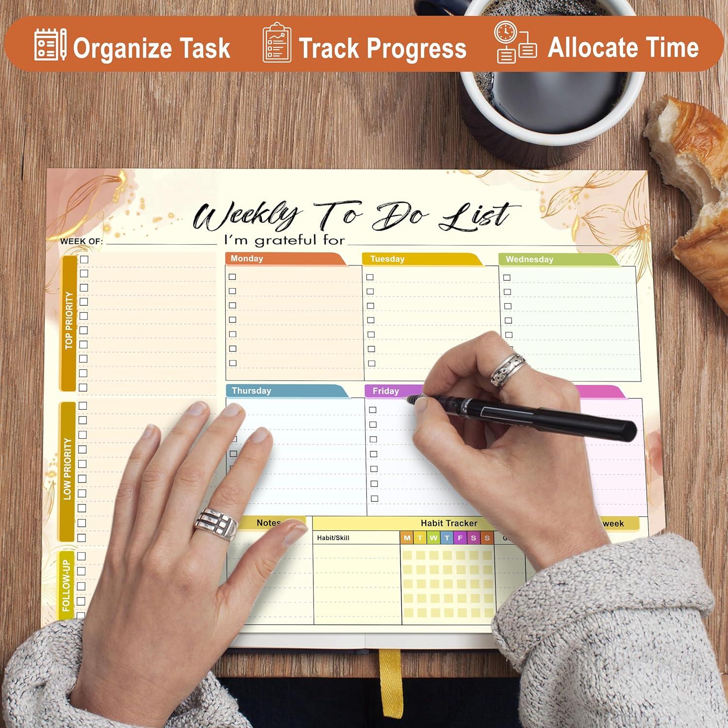 Pad de Lista de Tareas Semanal HomieX 21.6x27.9 cm Amarillo