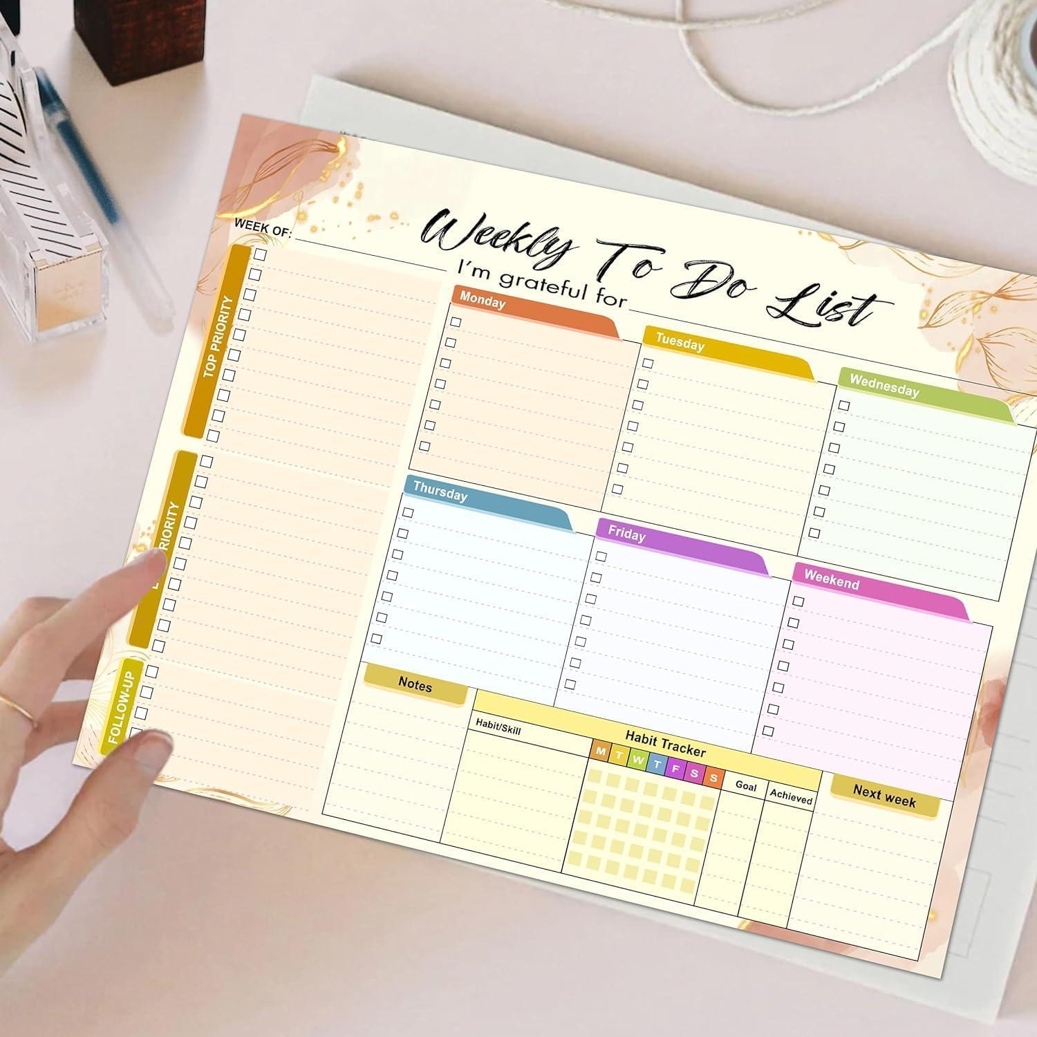 Pad de Lista de Tareas Semanal HomieX 21.6x27.9 cm Amarillo