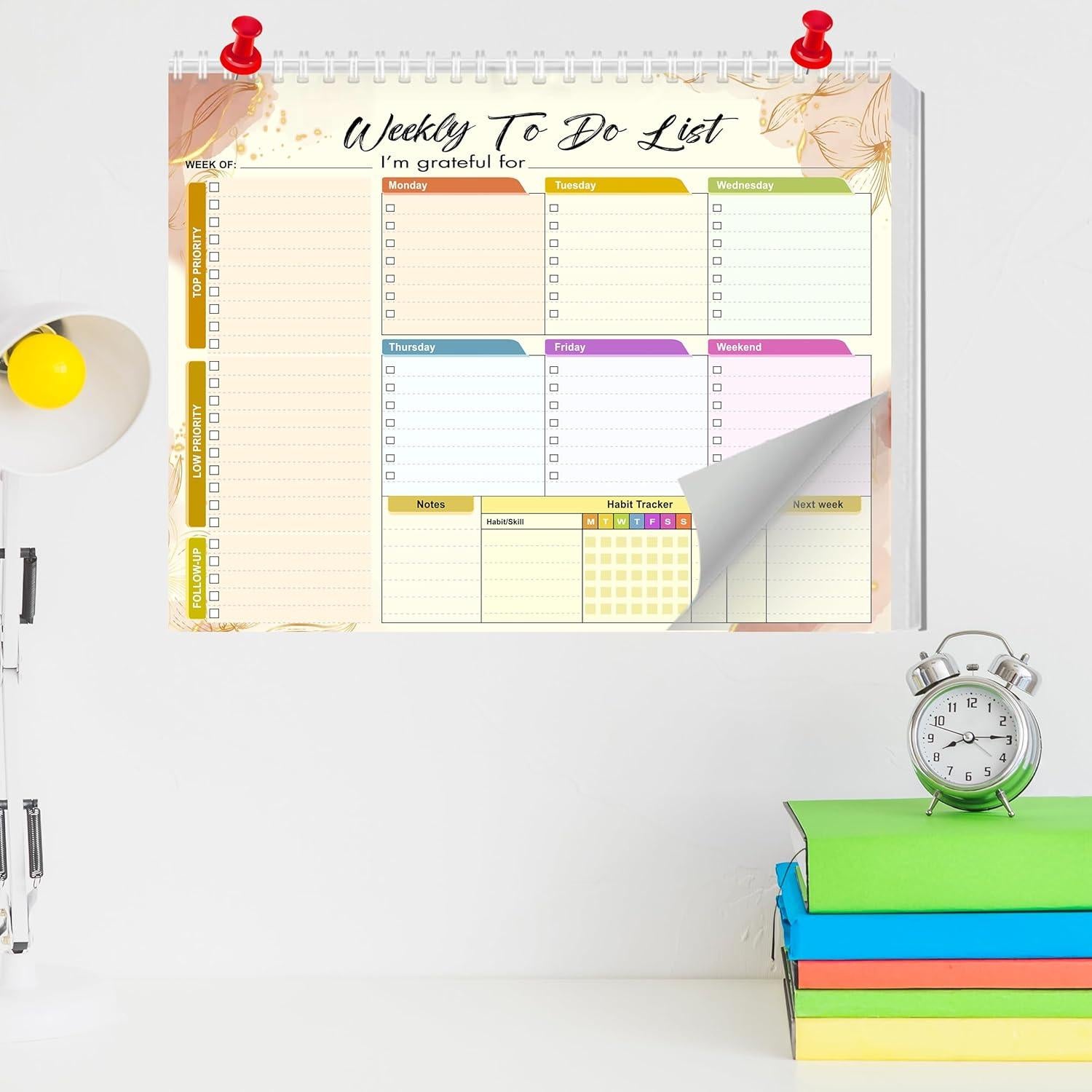 Pad de Lista de Tareas Semanal HomieX 21.6x27.9 cm Amarillo