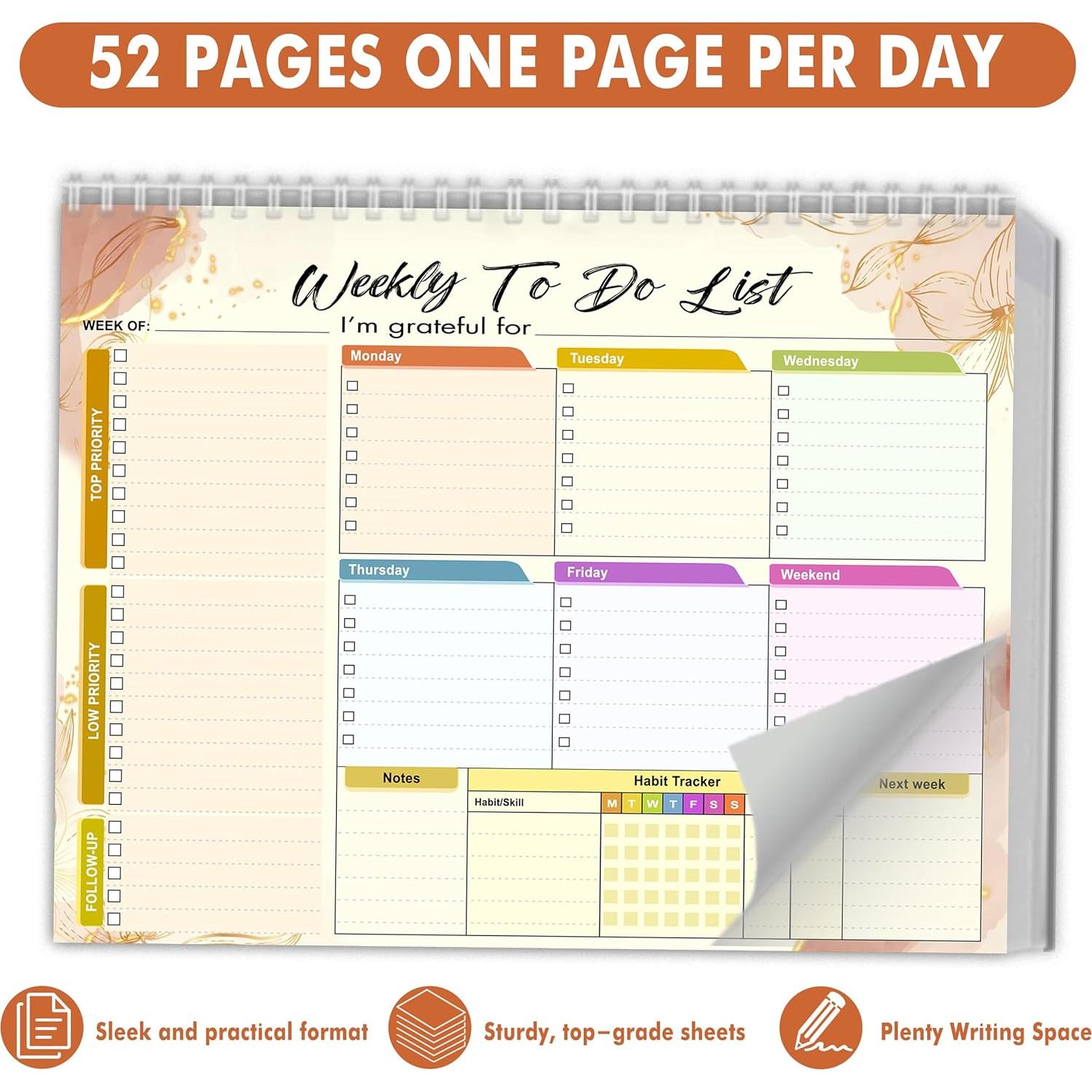 Pad de Lista de Tareas Semanal HomieX 21.6x27.9 cm Amarillo