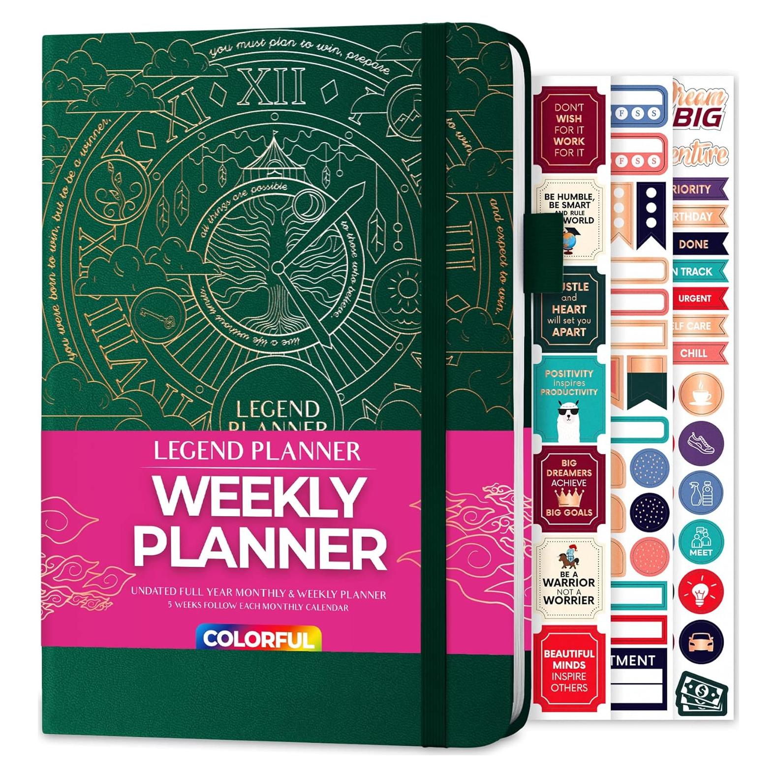 Planificador Semanal No Fechado Legend A5 Verde Oscuro