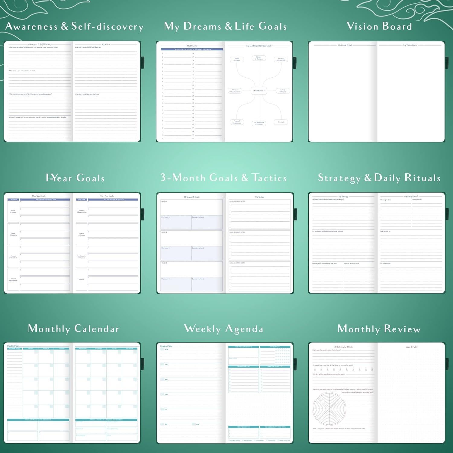 Planificador Semanal No Fechado Legend A5 Verde Oscuro