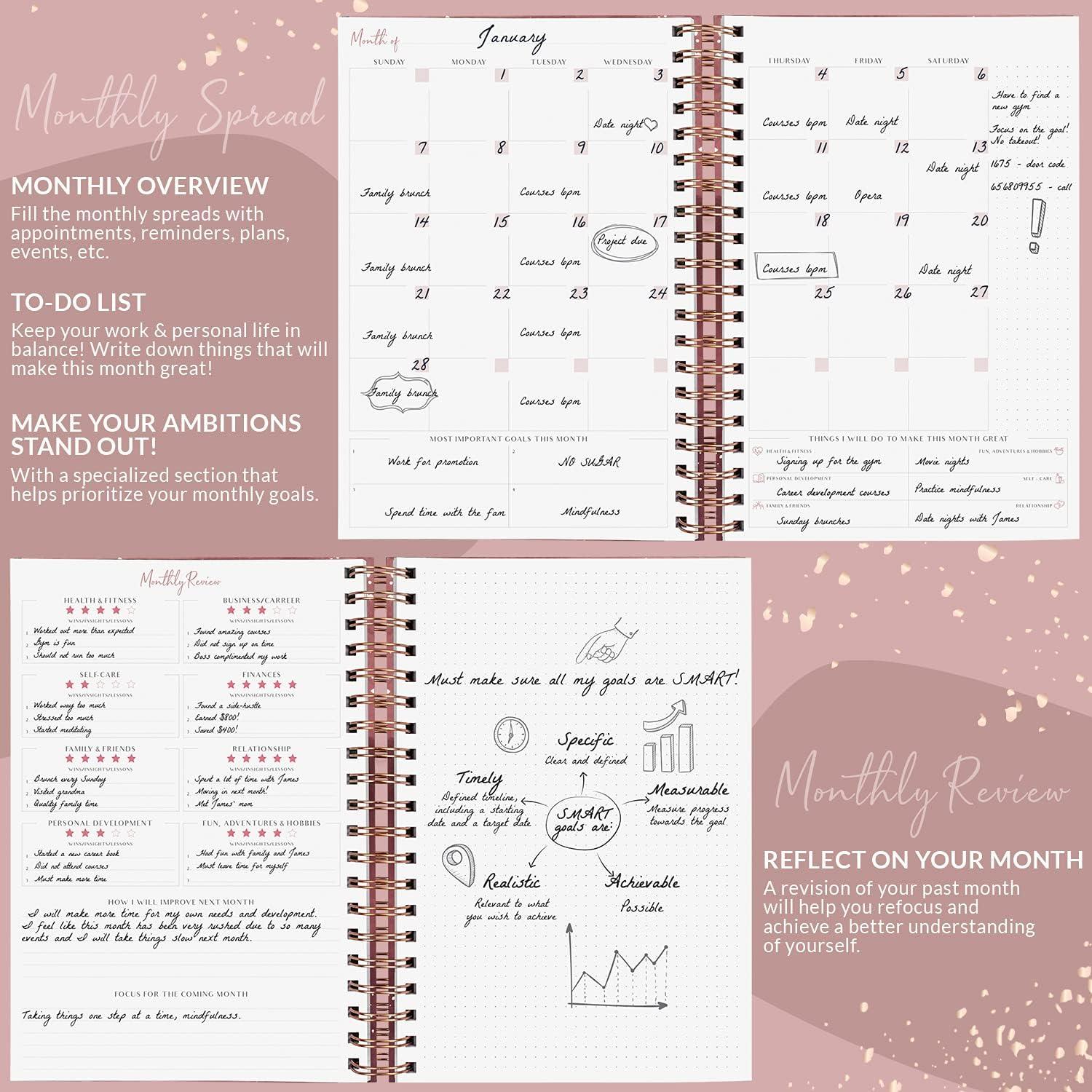 Planificador Semanal Grande PLANBERRY Oro Rosa 20.3x26.4 cm