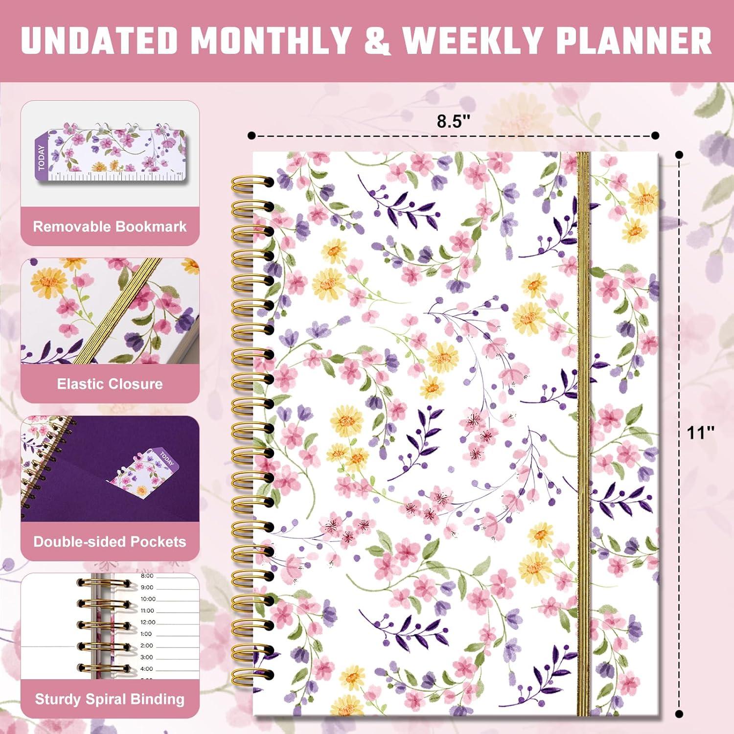 Planificador Diario Sin Fecha Ovesmusl Rosa 21.6x27.9 cm 365 Días