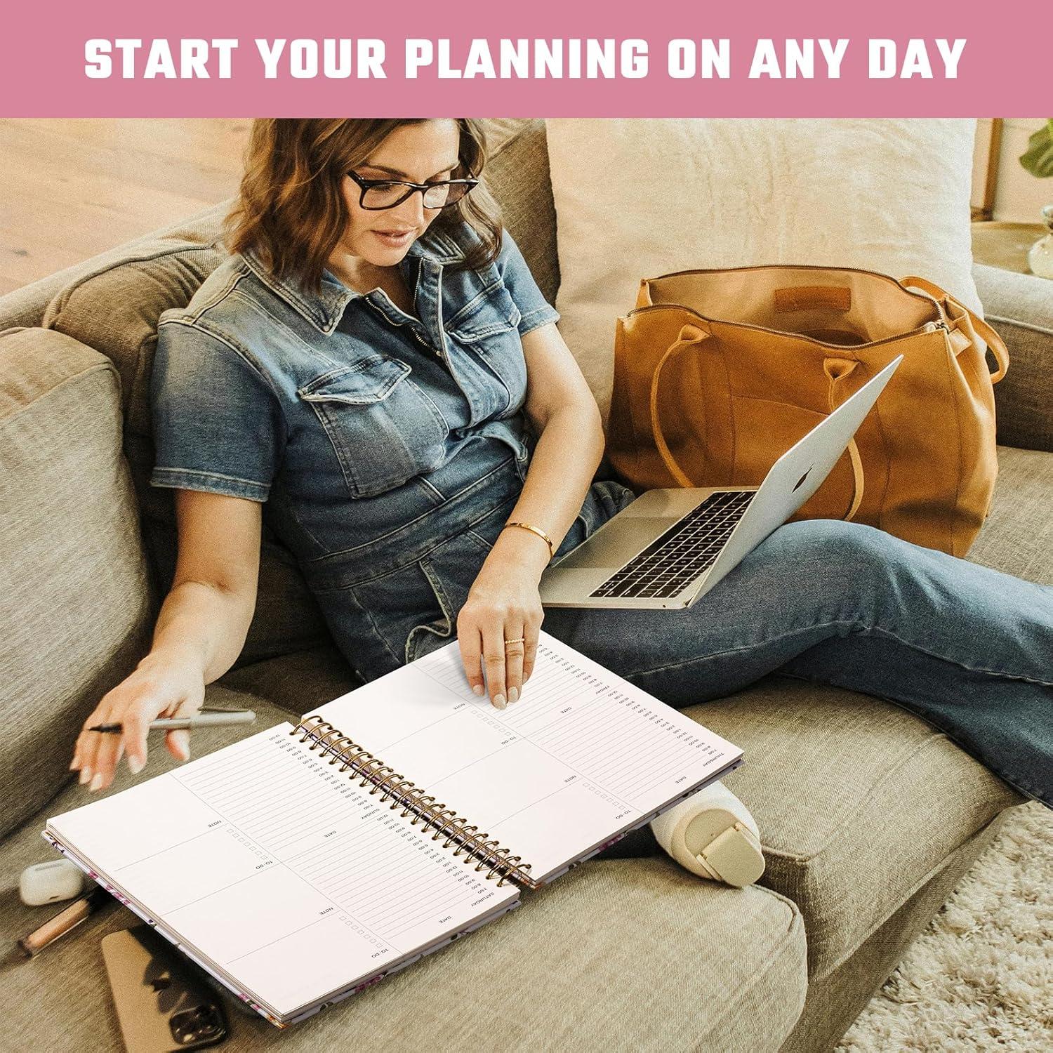 Planificador Diario Sin Fecha Ovesmusl Rosa 21.6x27.9 cm 365 Días