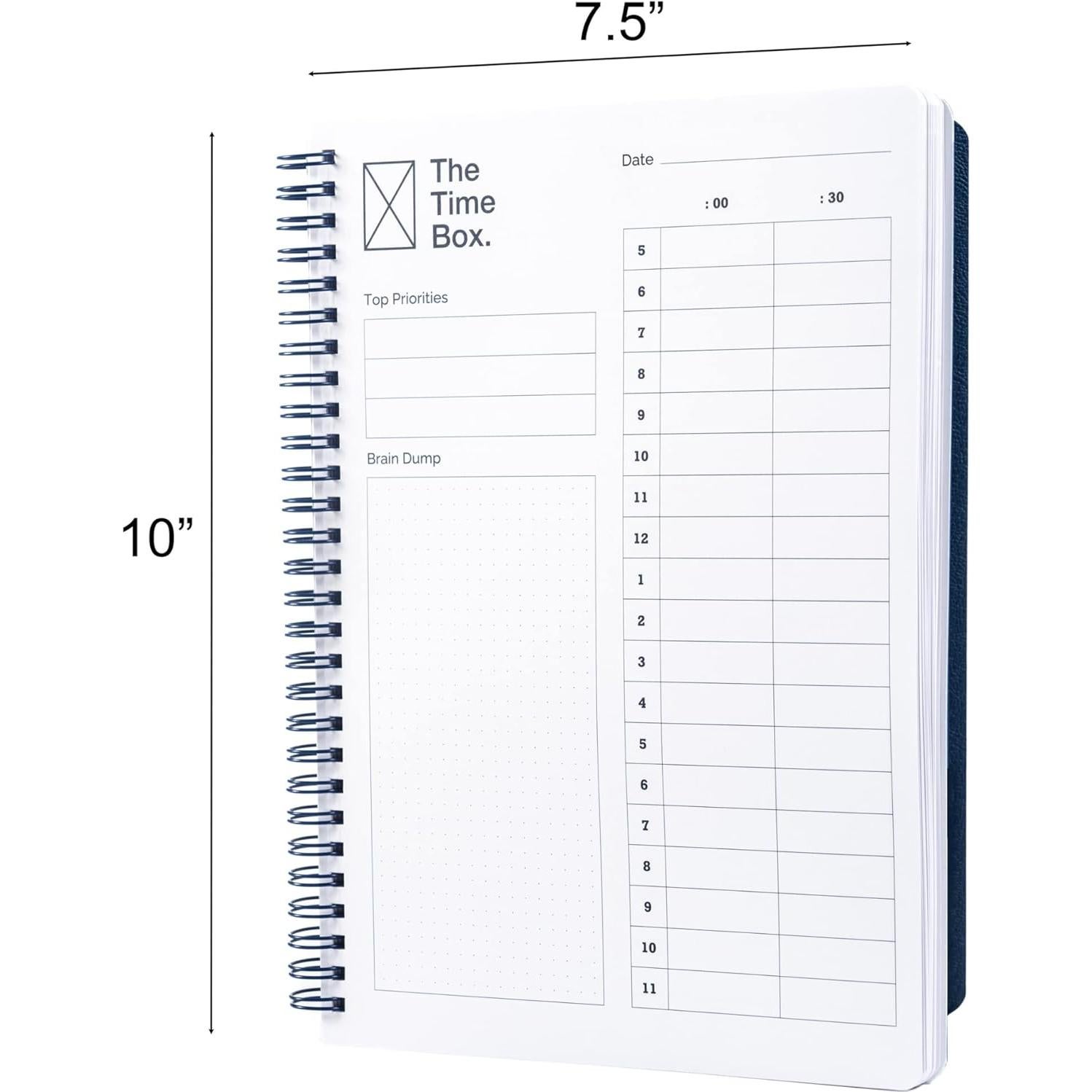 Planificador Diario El Time Box - 140 Páginas 18x25 cm Azul