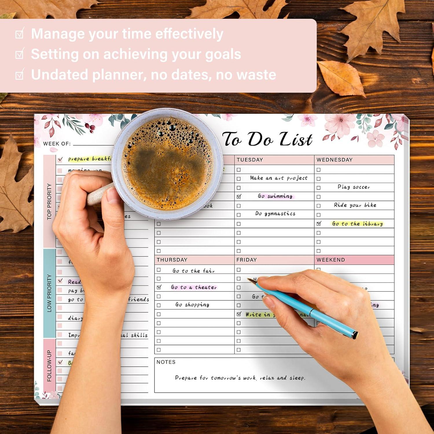 Planificador Semanal Despegable TREES 52 Hojas Rosa 21.6x27.9cm