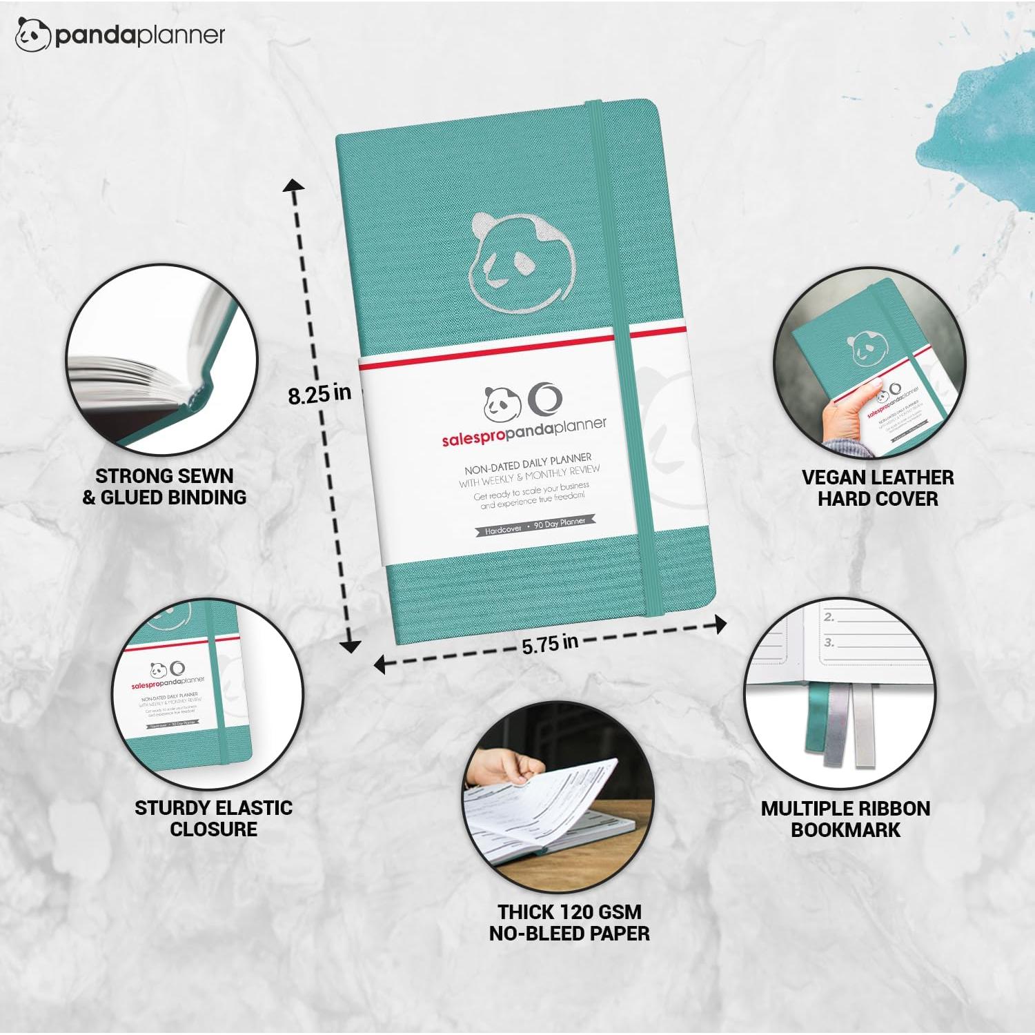 Planificador Diario Panda Planner Pro 2025-2026 Verde Azulado