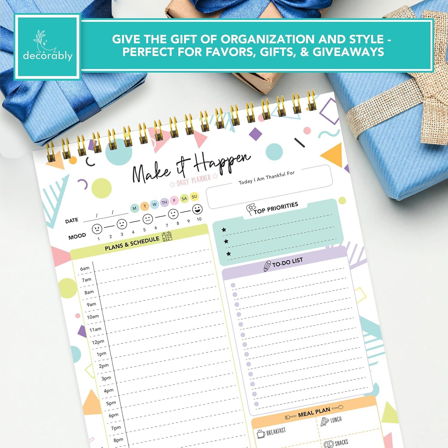 Bloc de Notas Diario Decorably 52 Hojas Colorido Pastel 16.5x25.4cm