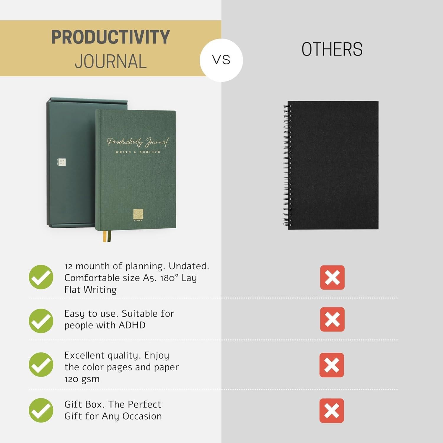 Planificador Diario A5 Alma Store Verde - No Datado 12 Meses