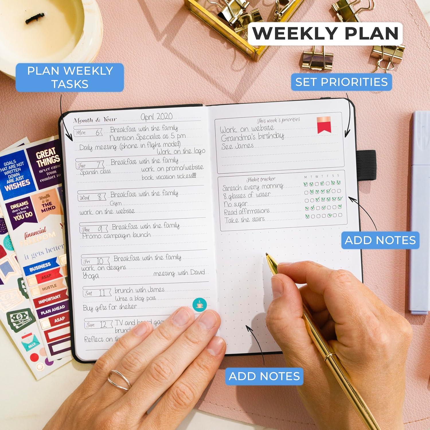 Planificador Semanal de Bolsillo GoGirl - Agenda Sin Fecha Negro
