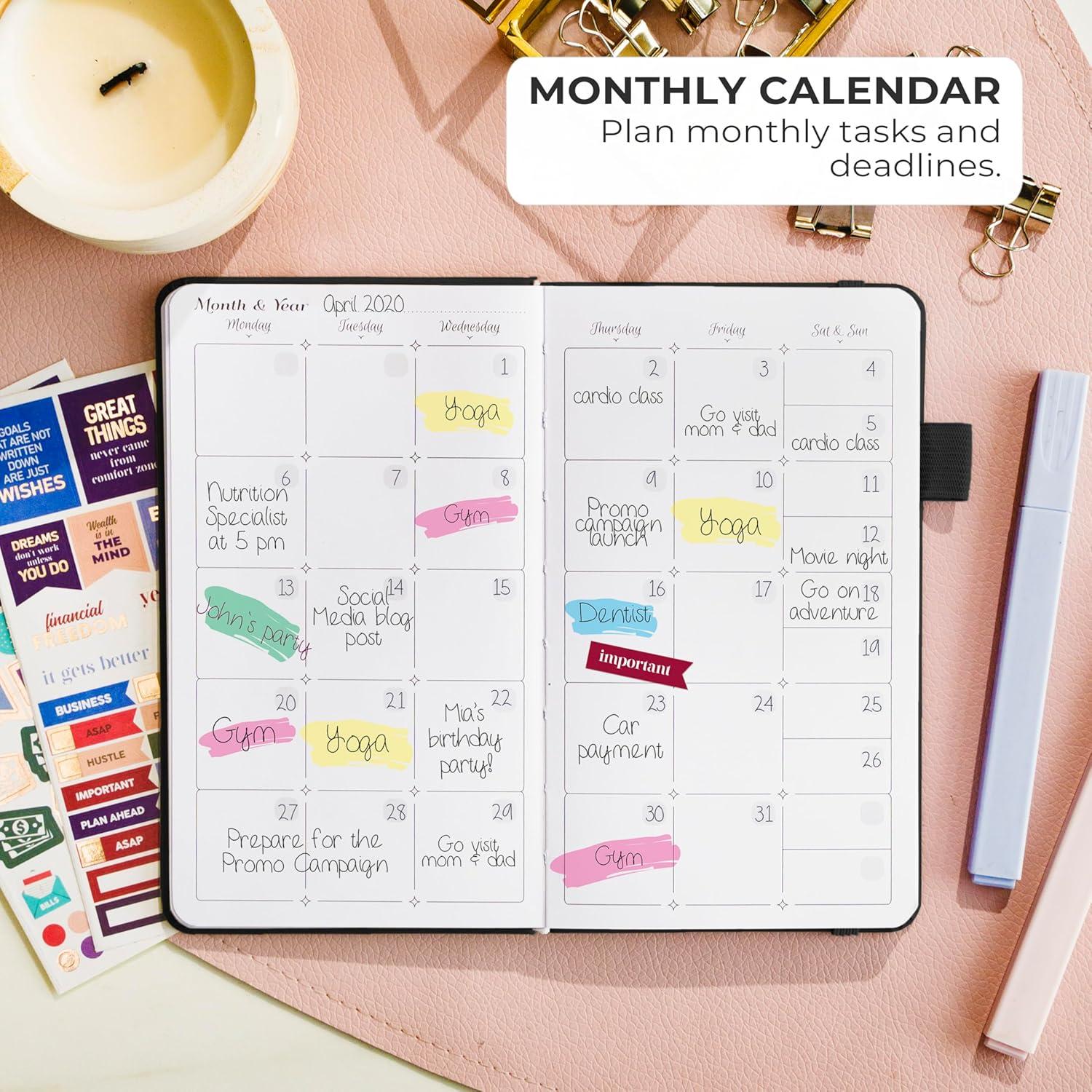 Planificador Semanal de Bolsillo GoGirl - Agenda Sin Fecha Negro