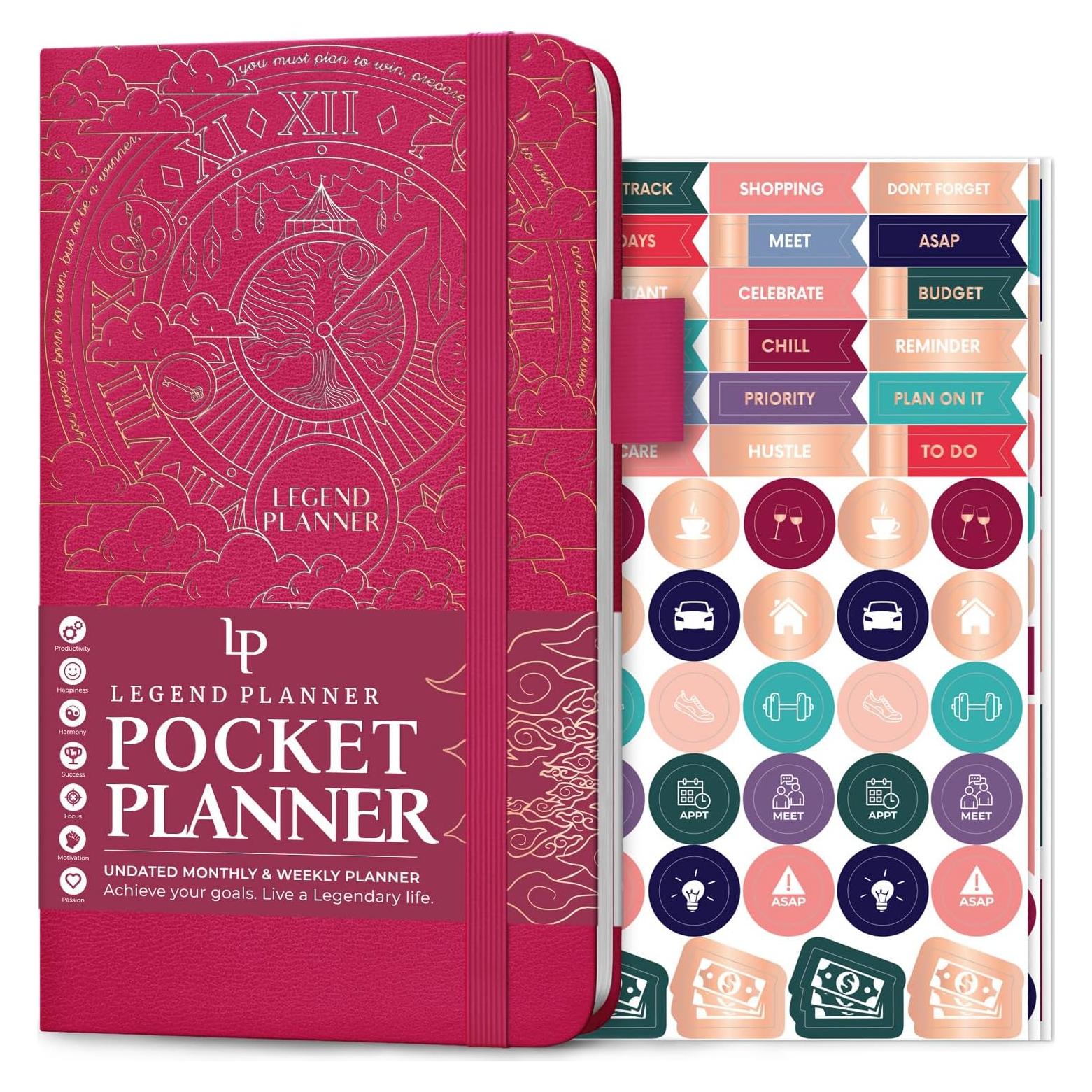 Planificador Pocket Legend Planner Rosa Fucsia 8.9x15.7 cm