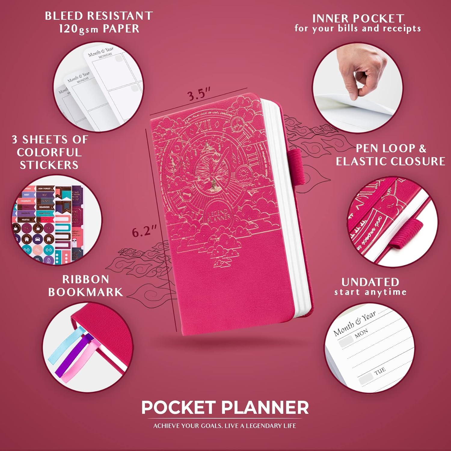 Planificador Pocket Legend Planner Rosa Fucsia 8.9x15.7 cm