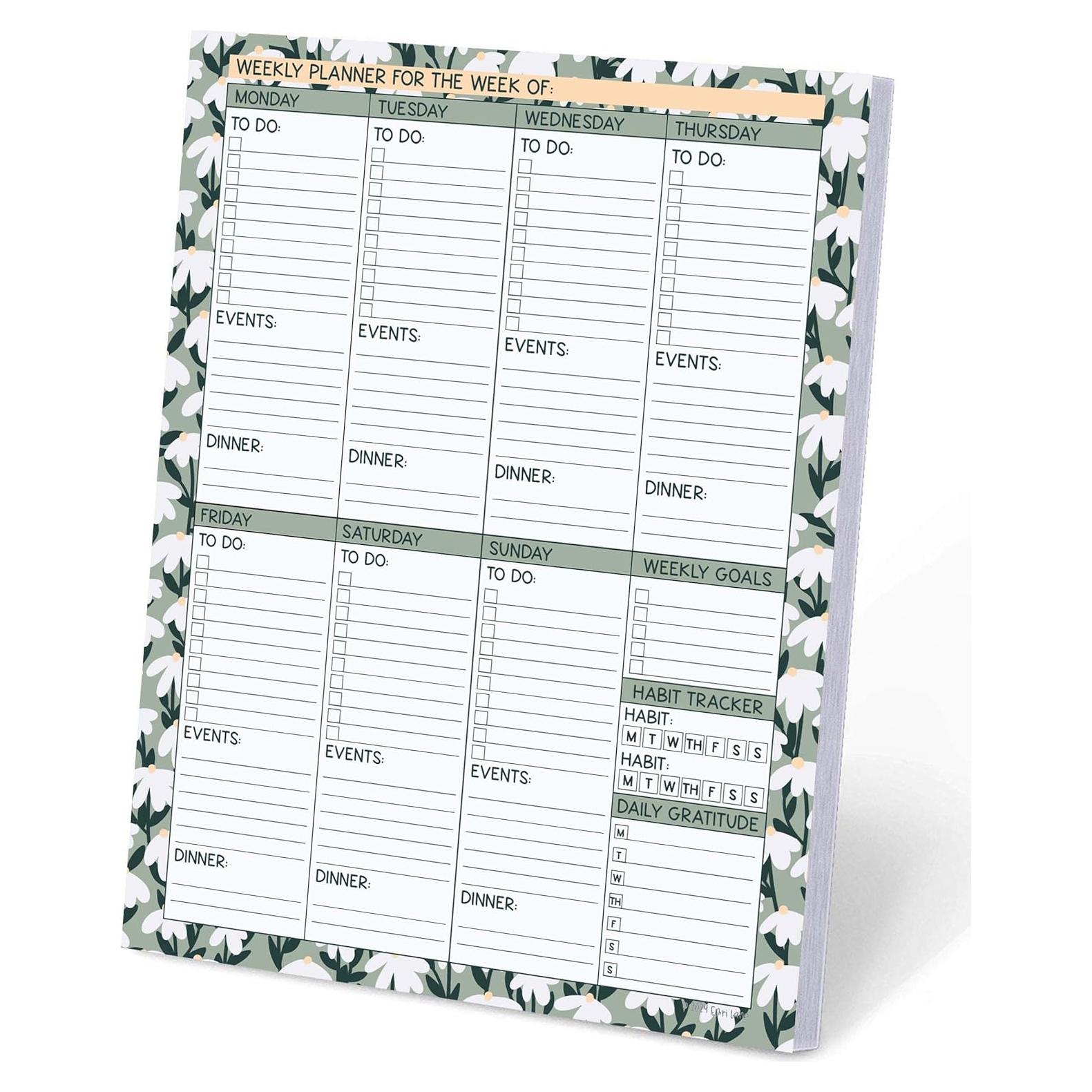 Planificador Semanal No Datado Emri Lane 52 Hojas 21.6x27.9cm