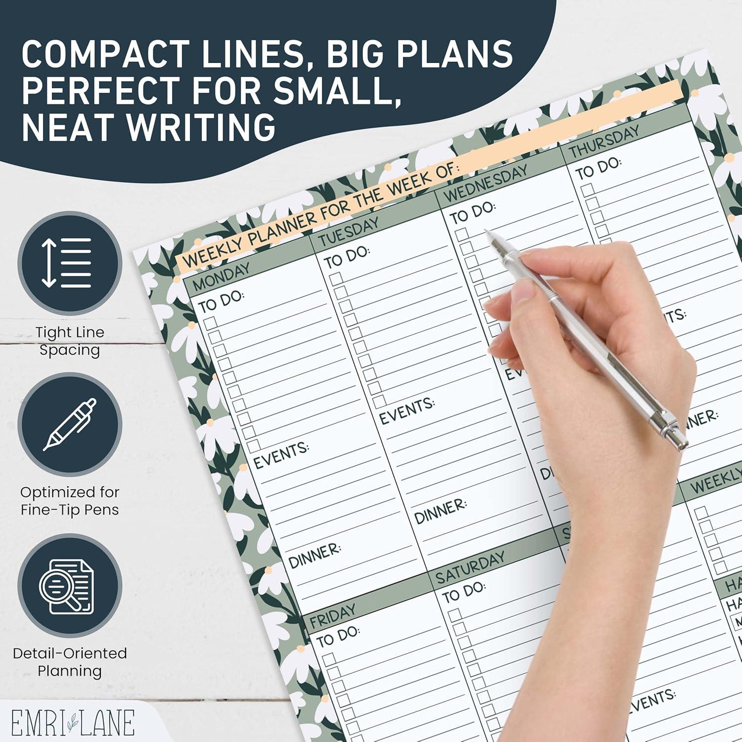 Planificador Semanal No Datado Emri Lane 52 Hojas 21.6x27.9cm