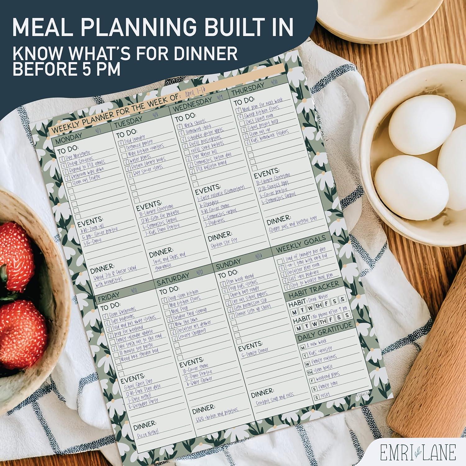 Planificador Semanal No Datado Emri Lane 52 Hojas 21.6x27.9cm