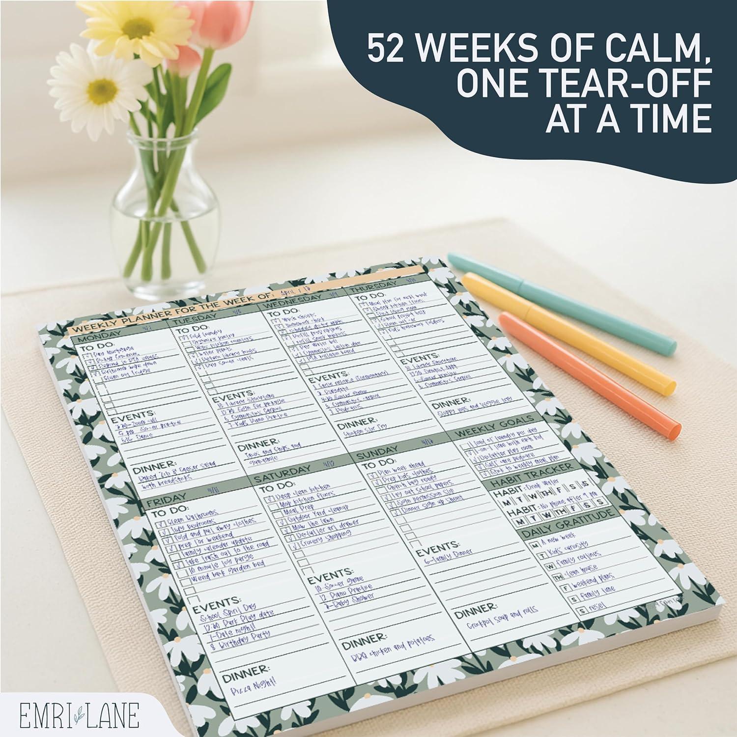 Planificador Semanal No Datado Emri Lane 52 Hojas 21.6x27.9cm