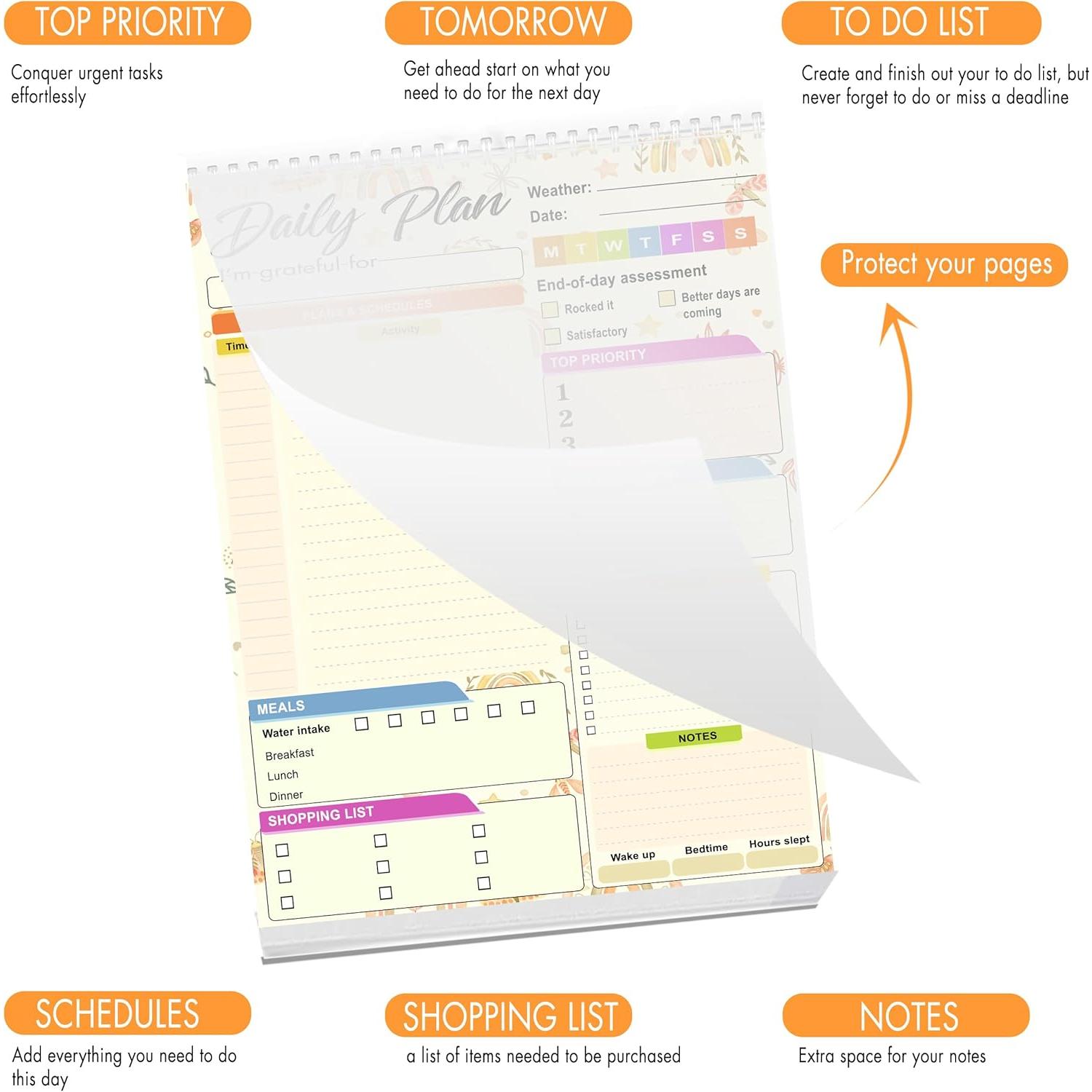Bloc de Notas Diario HomieX 52 Hojas 21.6x27.9cm Arcoíris