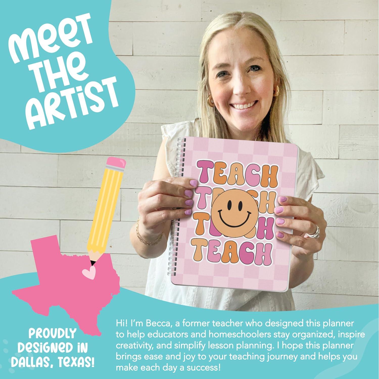 Hadley Designs Teacher Planner 2025-2026 – Undated Teacher Planners, Homeschool Lesson Planner Book For Teachers Must Haves, Lesson Plan Book For Teachers Classroom Supplies & Appreciation Gifts