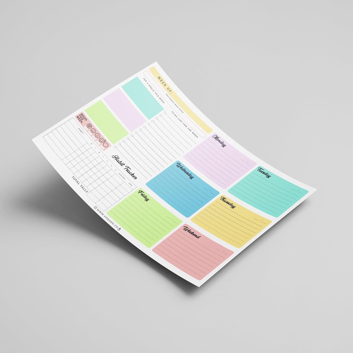 Bloc de Planificación Semanal Magnético Voqado 50 Hojas 21.6x27.9cm