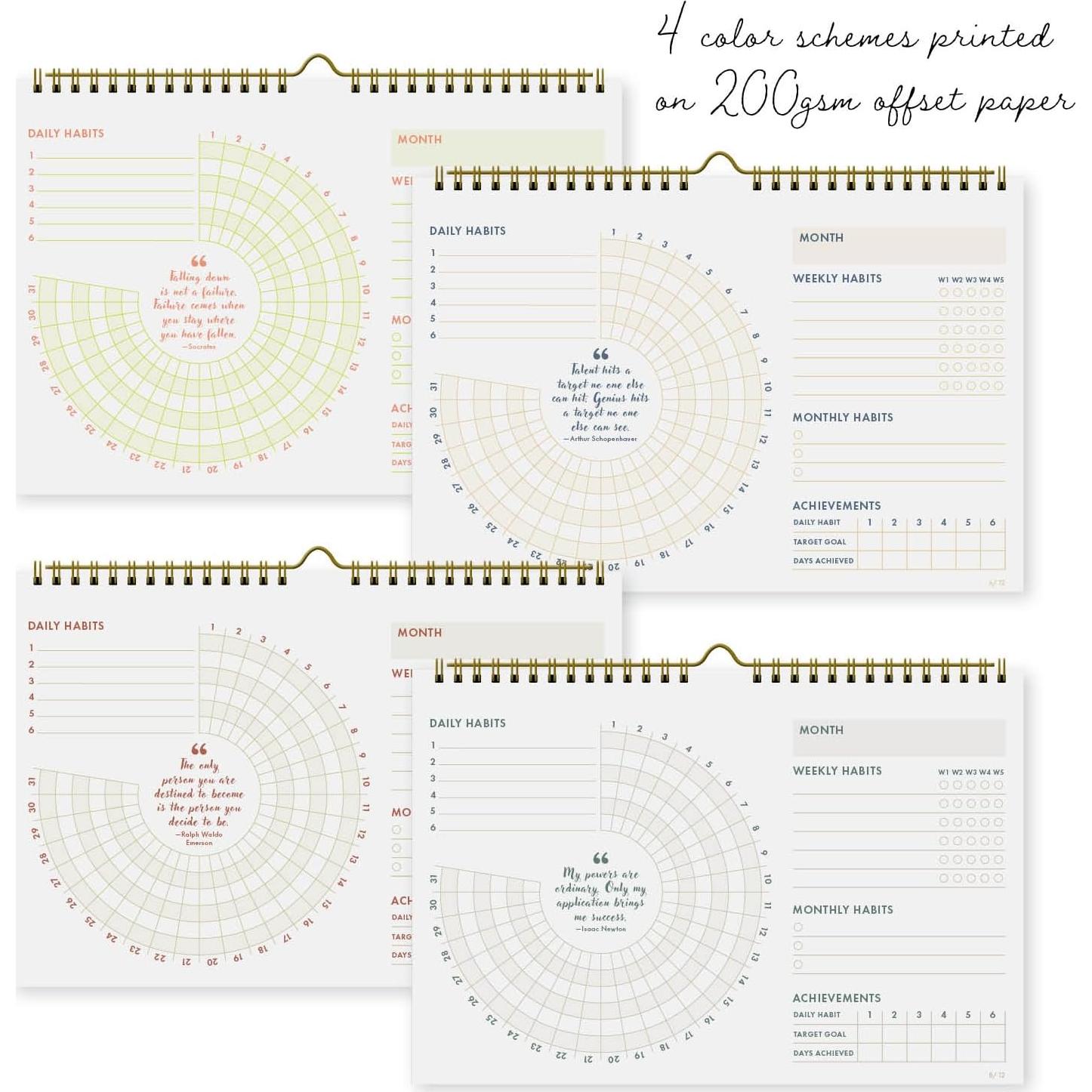 Calendario de Seguimiento de Hábitos CARDAMONOLY 27.94x22.23cm