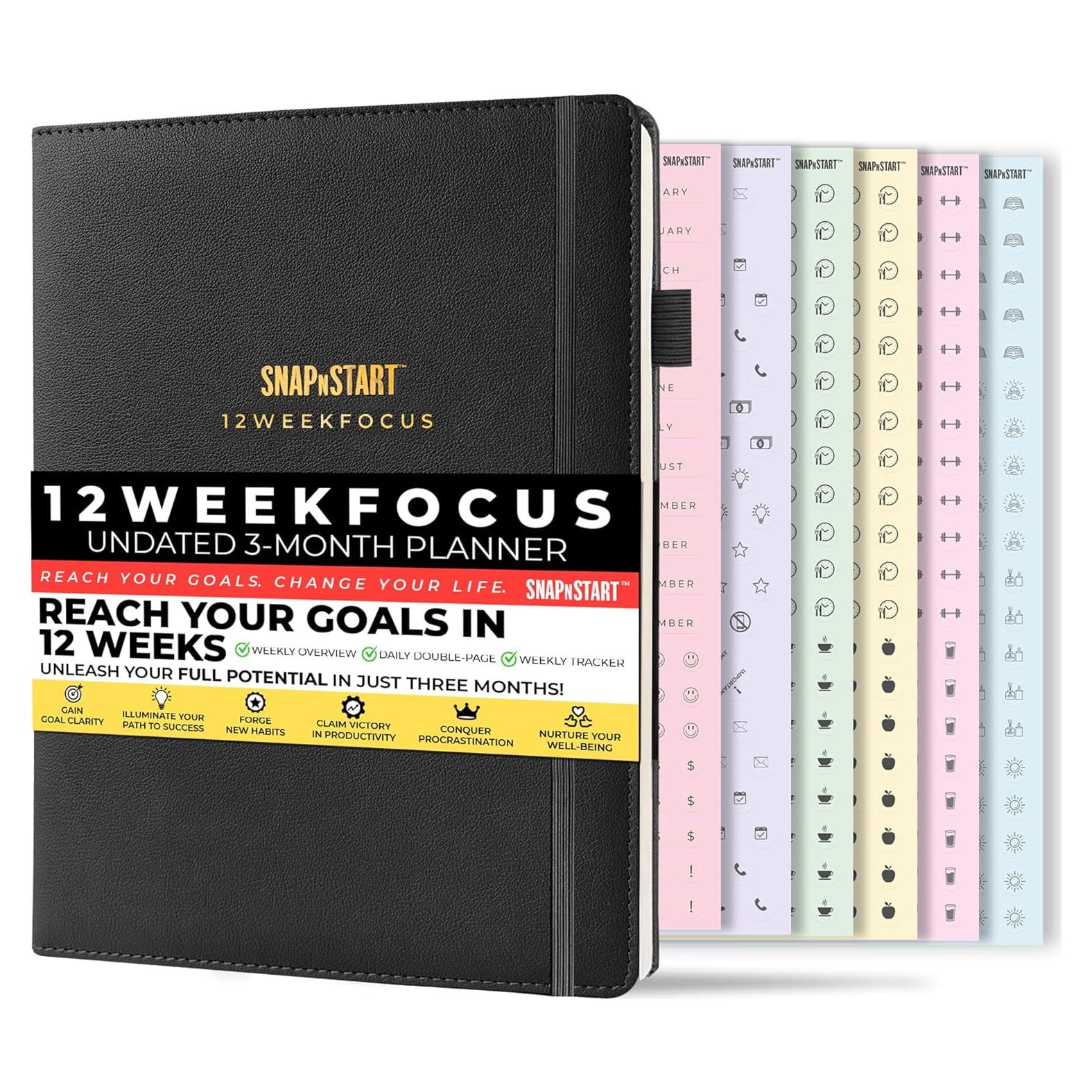 Planificador de Enfoque 12 Semanas SNAPNSTART Tapa Dura 17.78x25.4cm