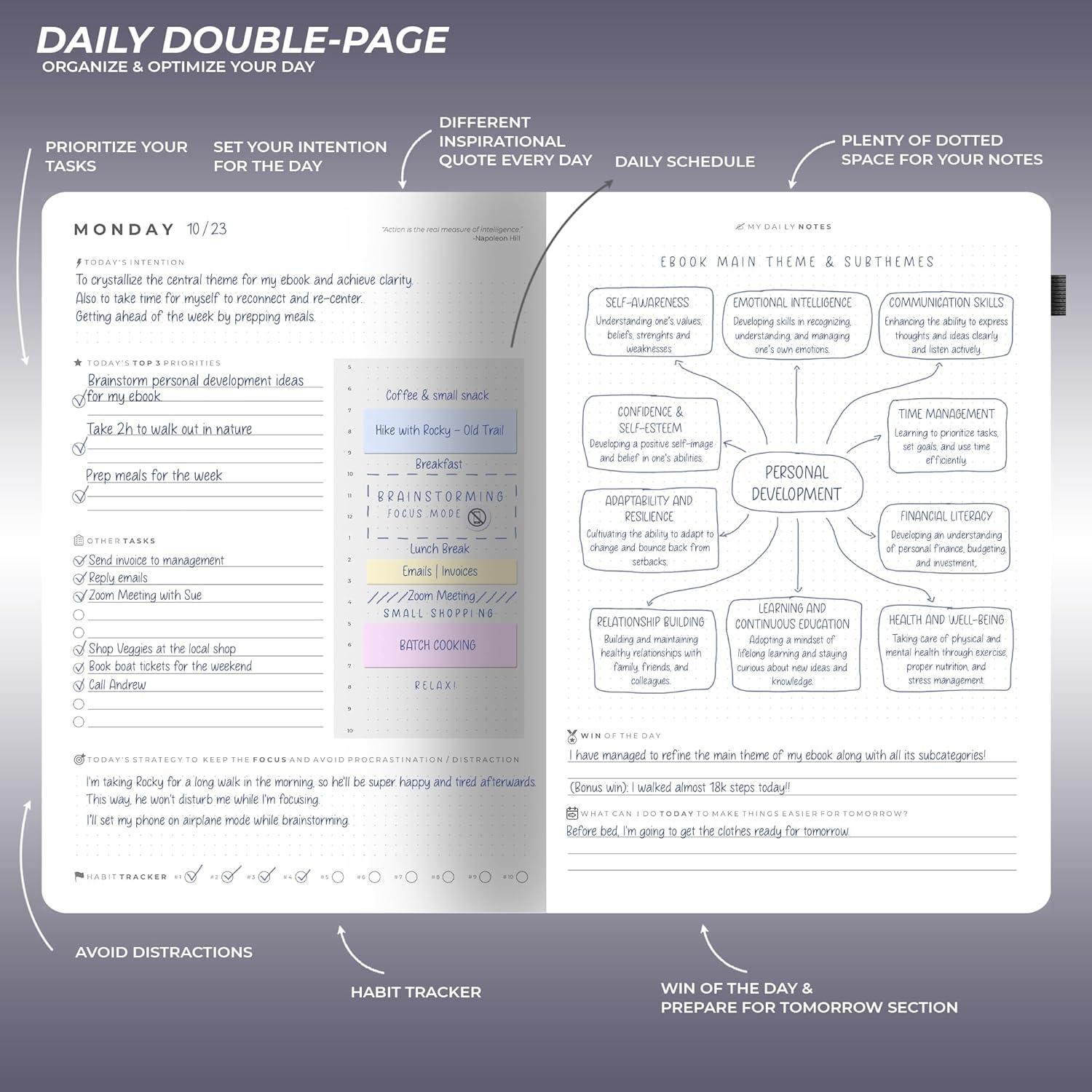 Planificador de Enfoque 12 Semanas SNAPNSTART Tapa Dura 17.78x25.4cm