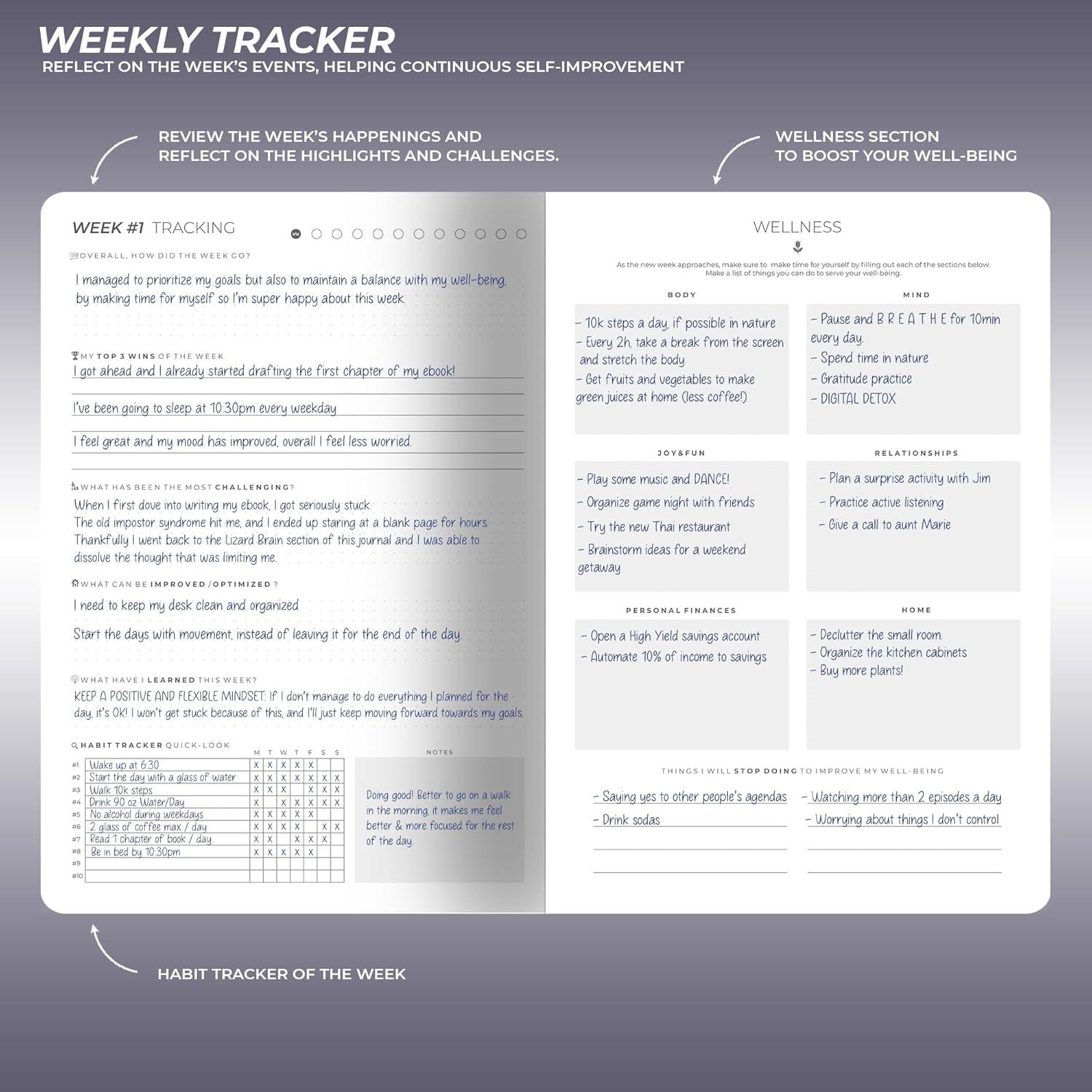Planificador de Enfoque 12 Semanas SNAPNSTART Tapa Dura 17.78x25.4cm