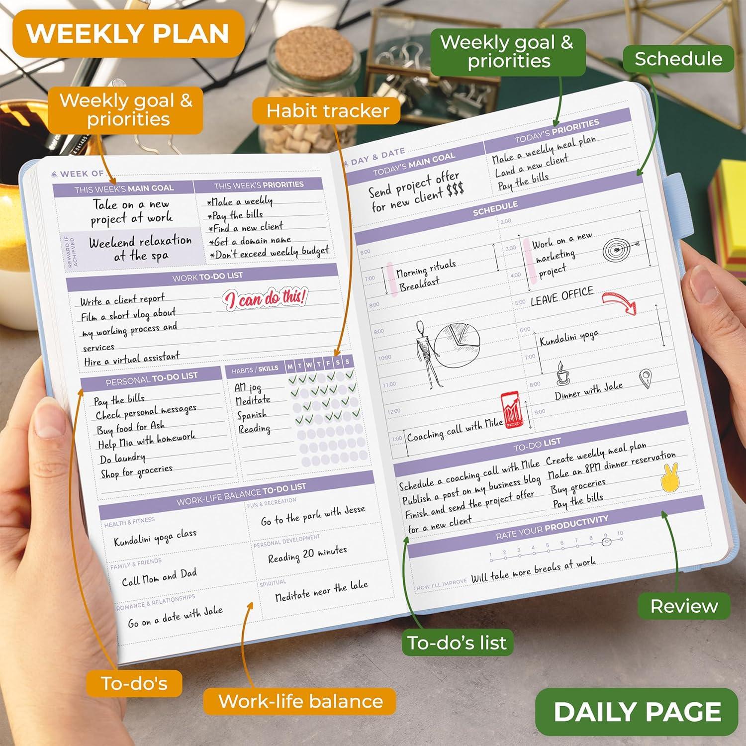 Planificador Diario Clever Fox A5 2da Edición - Sin Fecha, 6 Meses