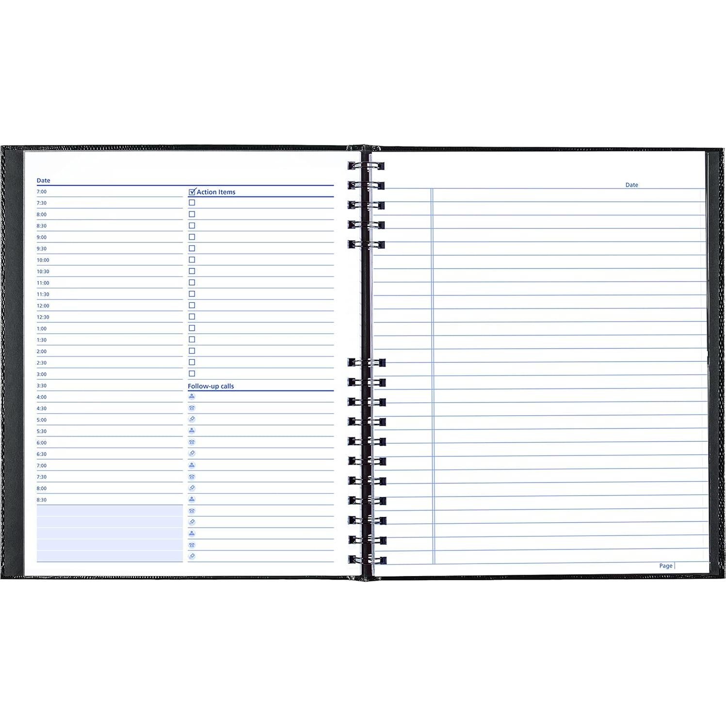 Planificador Diario Sin Fecha Blueline, Negro, 200 Páginas, 27.3x21.6 cm