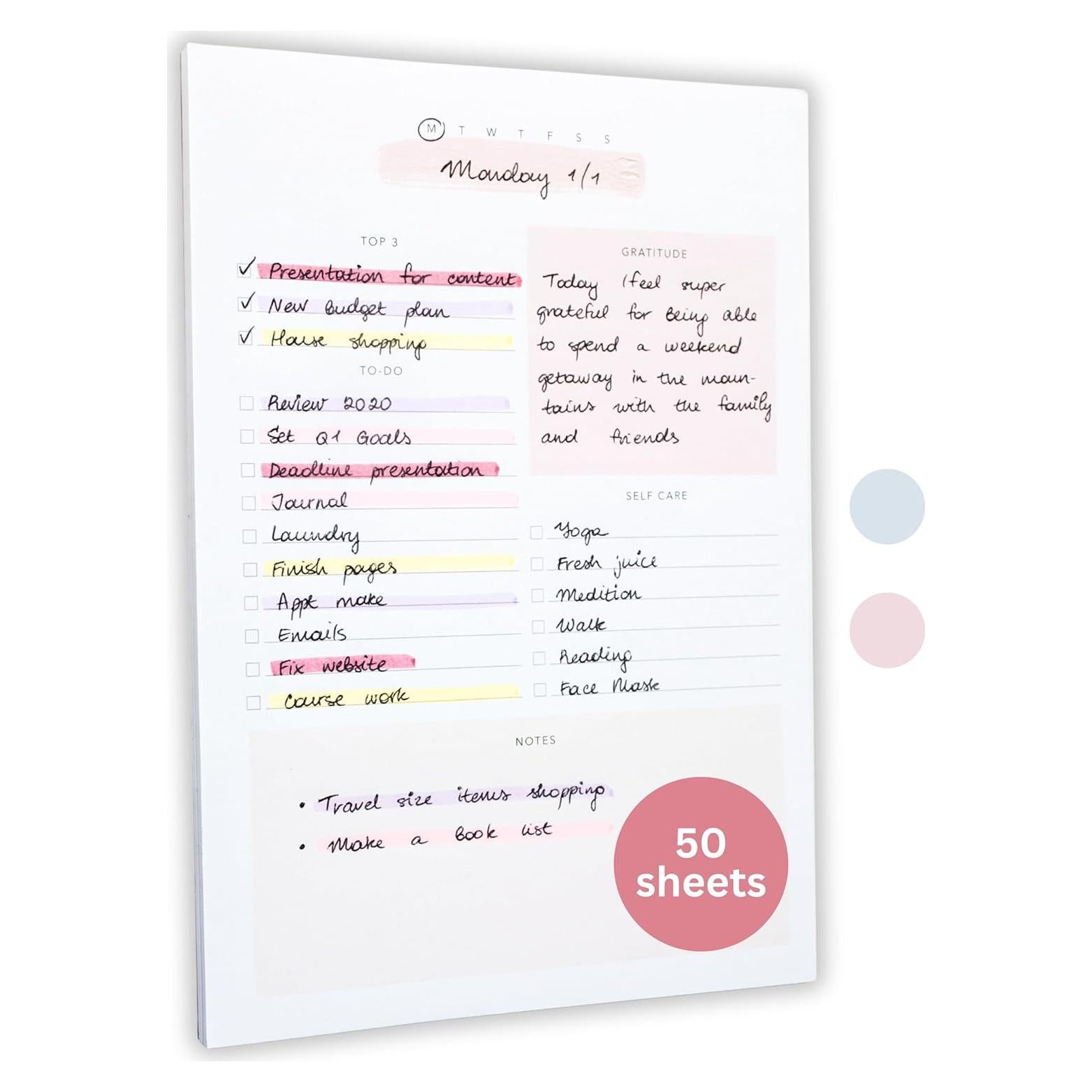 Bloc de Notas Lamare A5 Rosa - Planificador Diario y Tareas