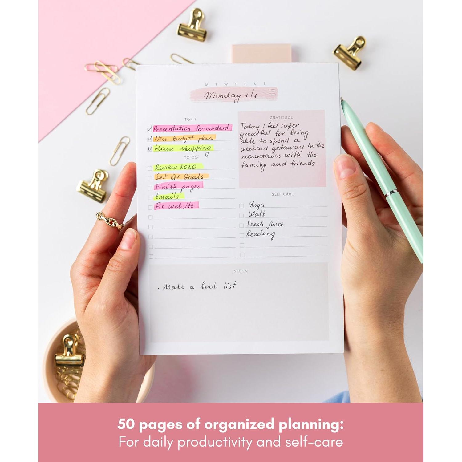 Bloc de Notas Lamare A5 Rosa - Planificador Diario y Tareas