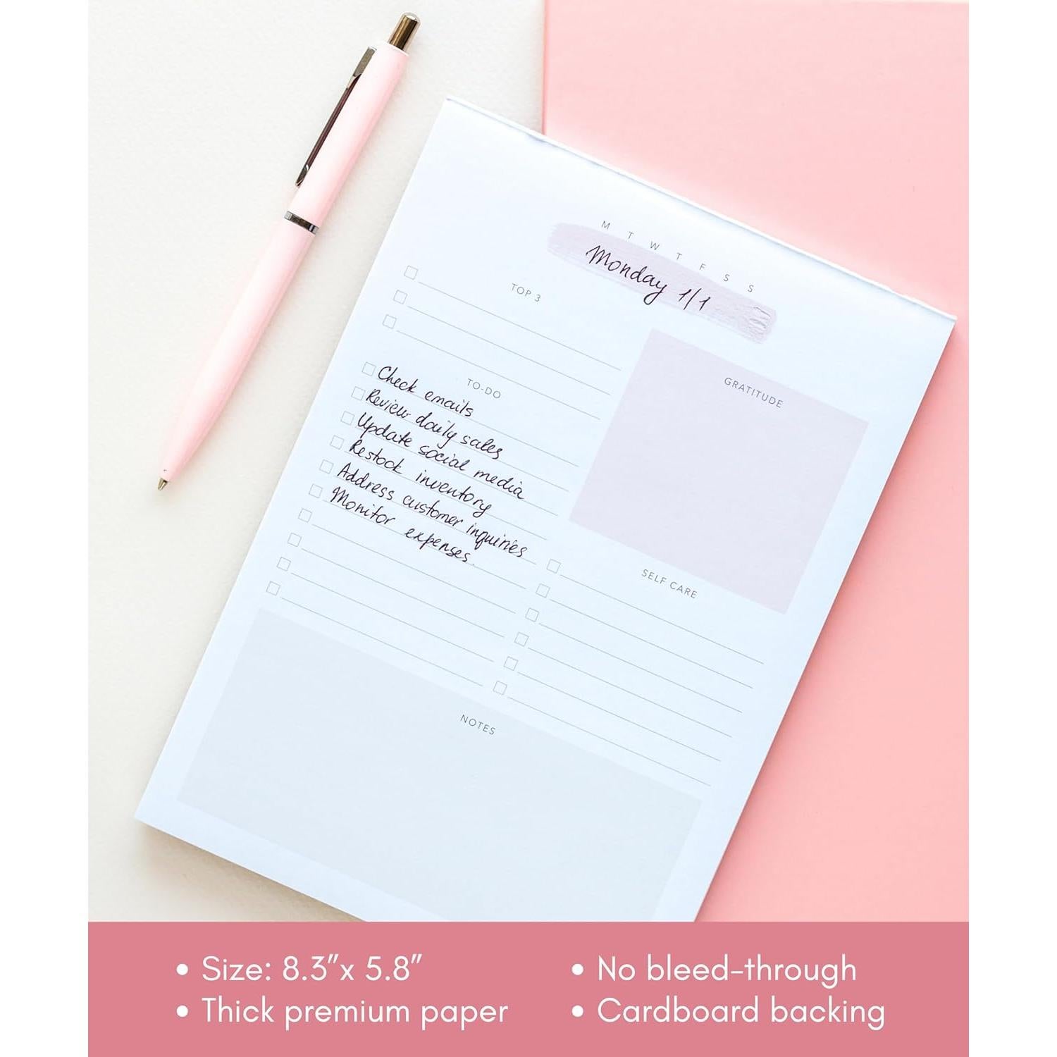 Bloc de Notas Lamare A5 Rosa - Planificador Diario y Tareas