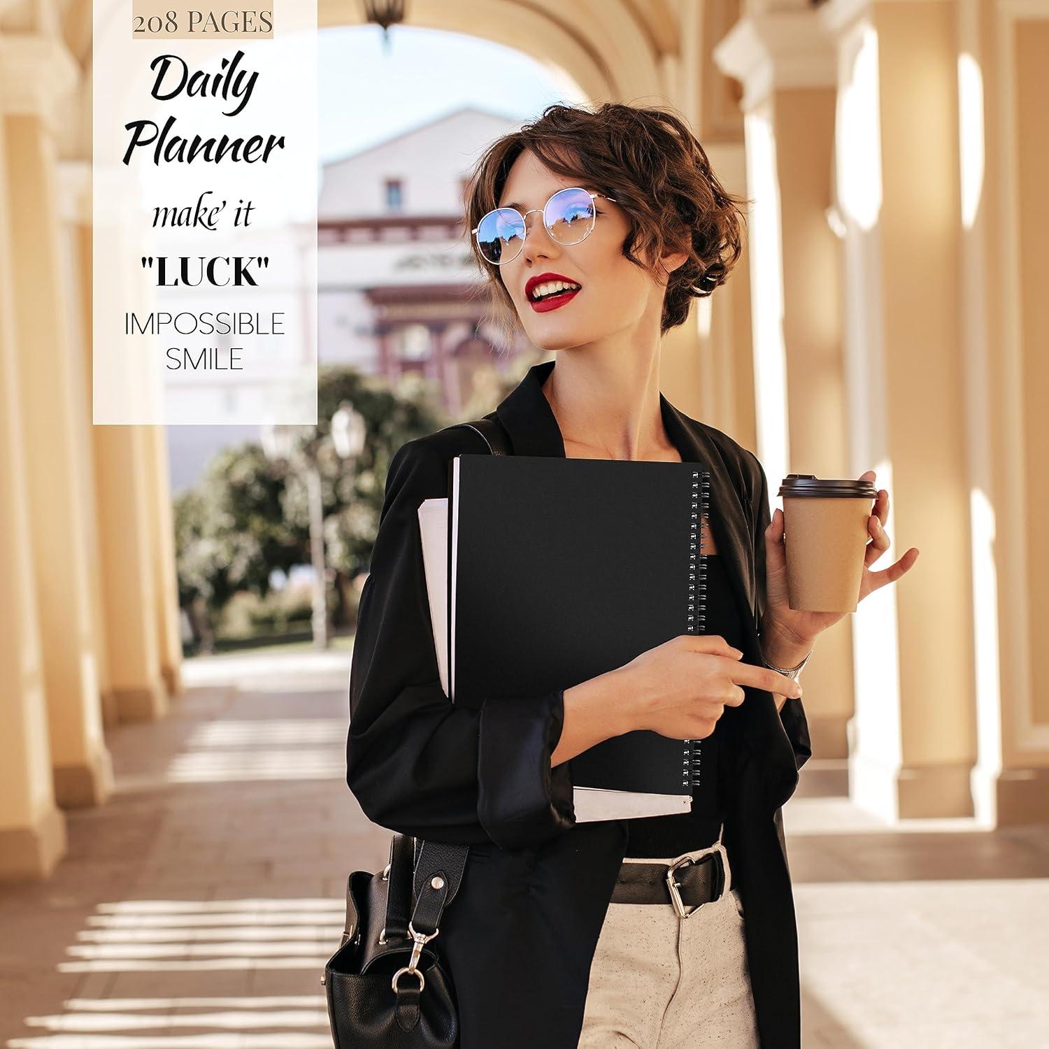 Planificador Diario Sin Fecha Forvane A4 208 Páginas Negro