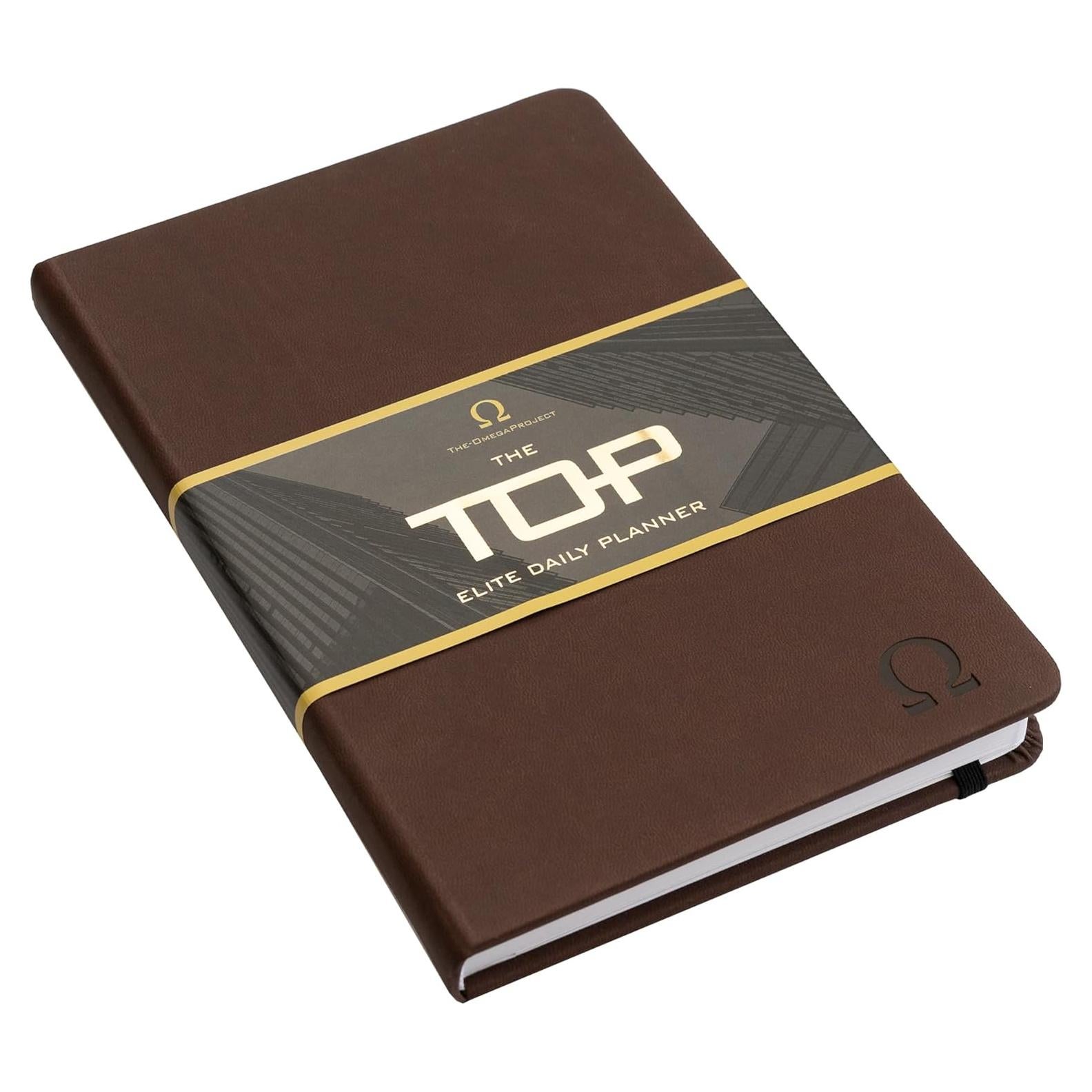 Planificador Diario Elite THE-OMEGAPROJECT 2025 - Cuero Sintético