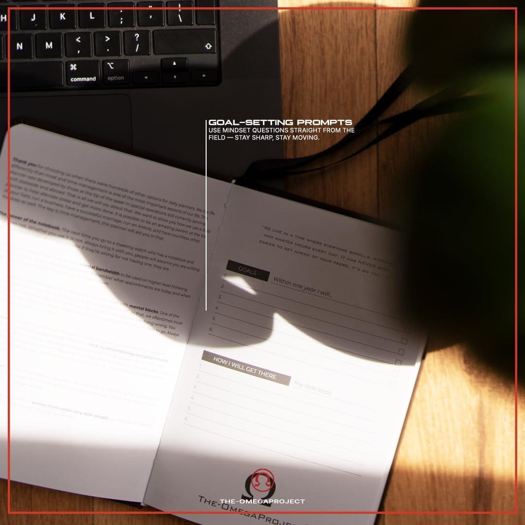 Planificador Diario Elite THE-OMEGAPROJECT 2025 - Cuero Sintético