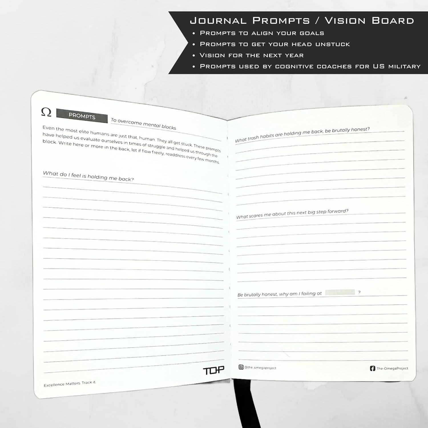 Planificador Diario Elite THE-OMEGAPROJECT 2025 - Cuero Sintético