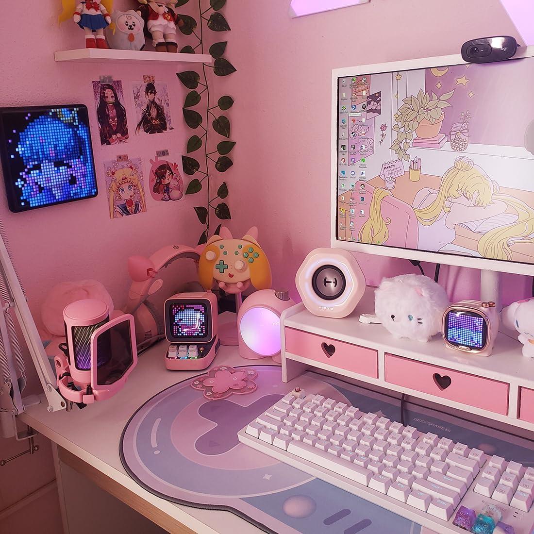 Organizador de Escritorio Kawaii CONKAWACA Rosa con 3 Cajones
