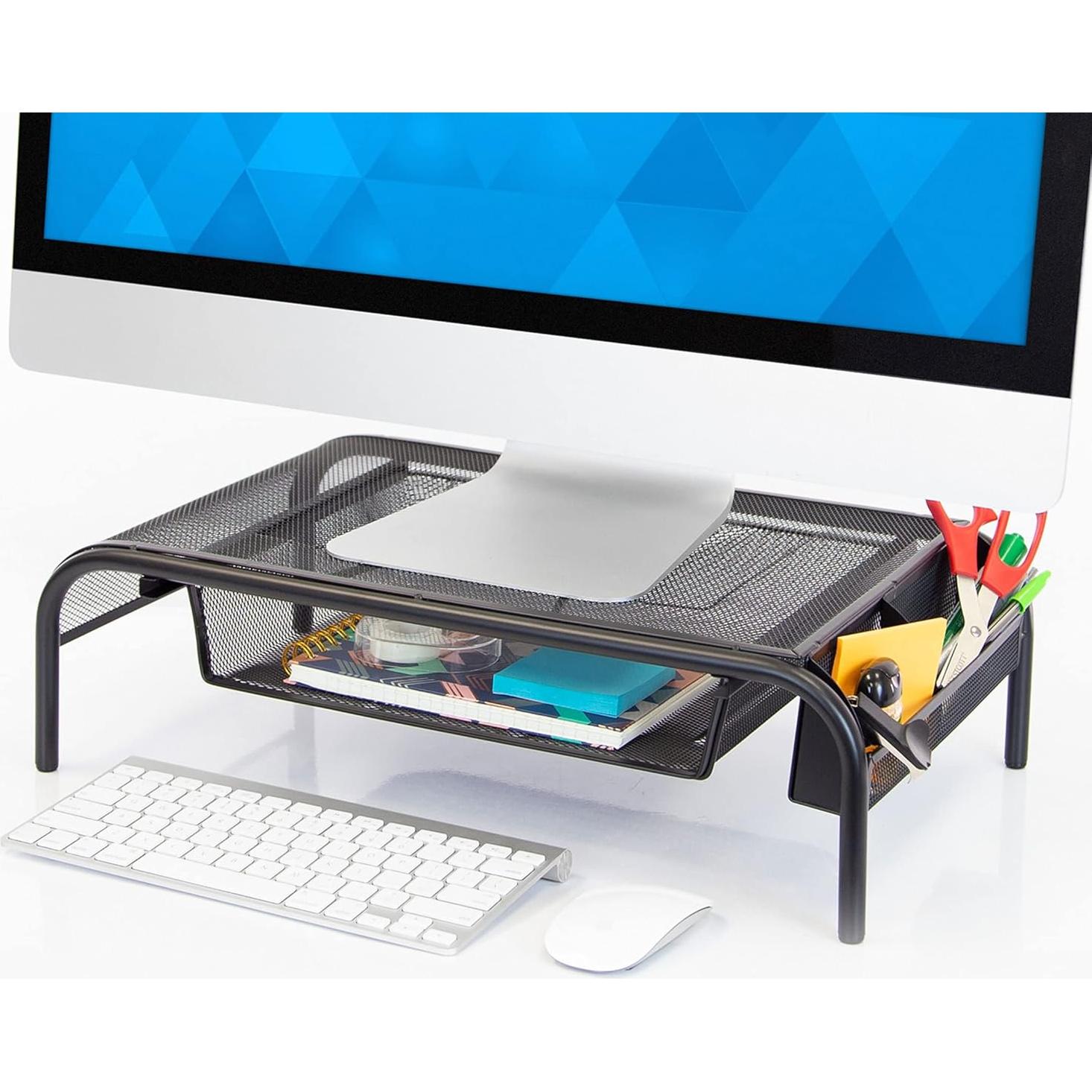 Soporte de Monitor Ergonómico Mount-It! con Cajón Negro