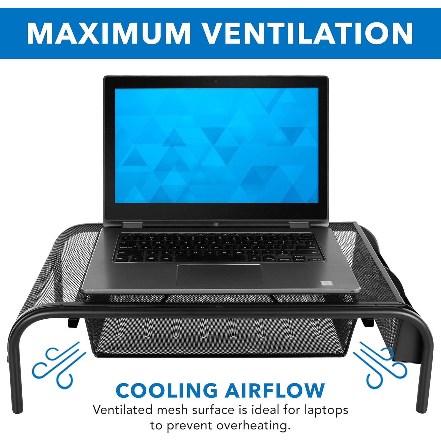 Soporte de Monitor Ergonómico Mount-It! con Cajón Negro